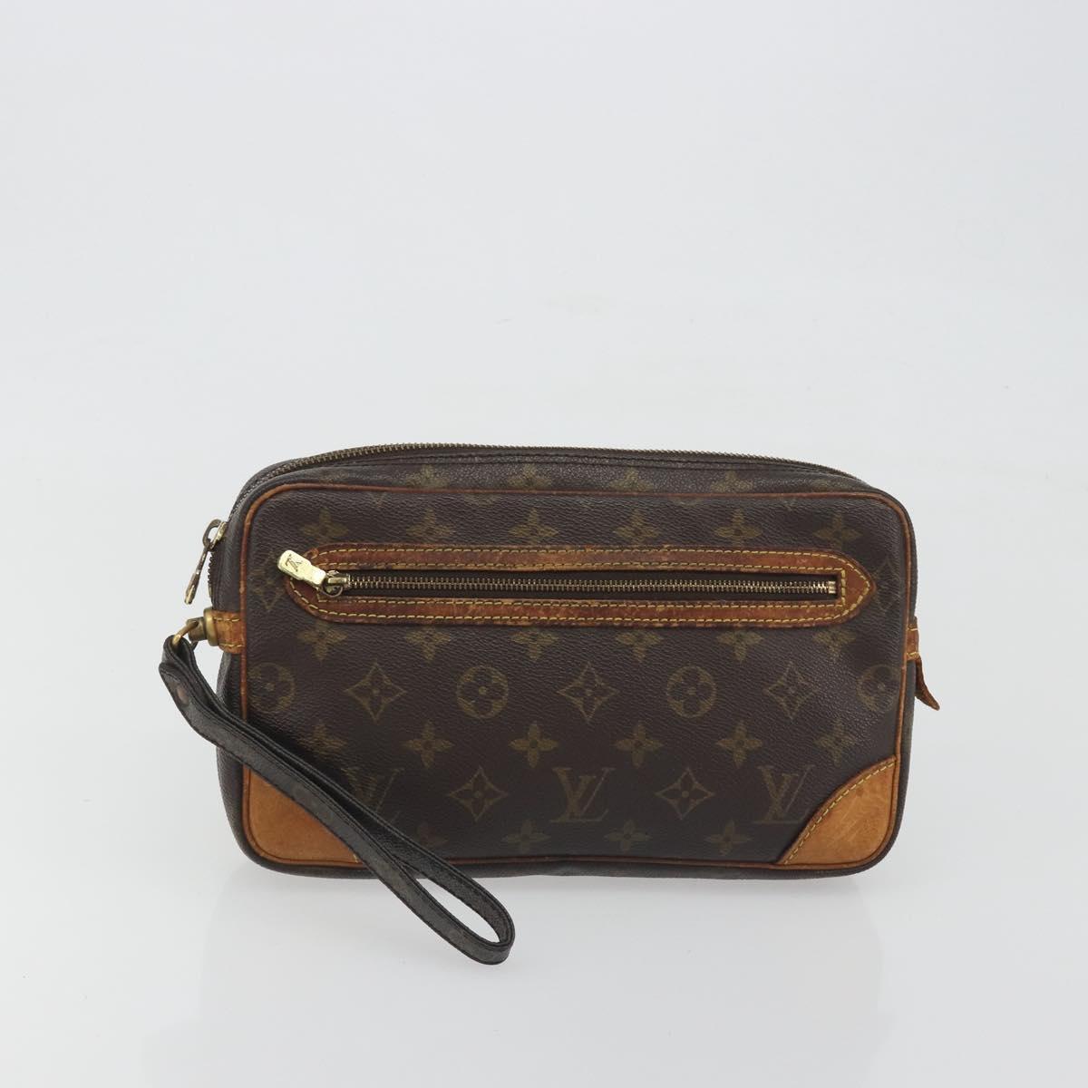 LOUIS VUITTON Monogram Marly Dragonne GM Clutch Bag 2 Set M51825 LV Auth fm5417