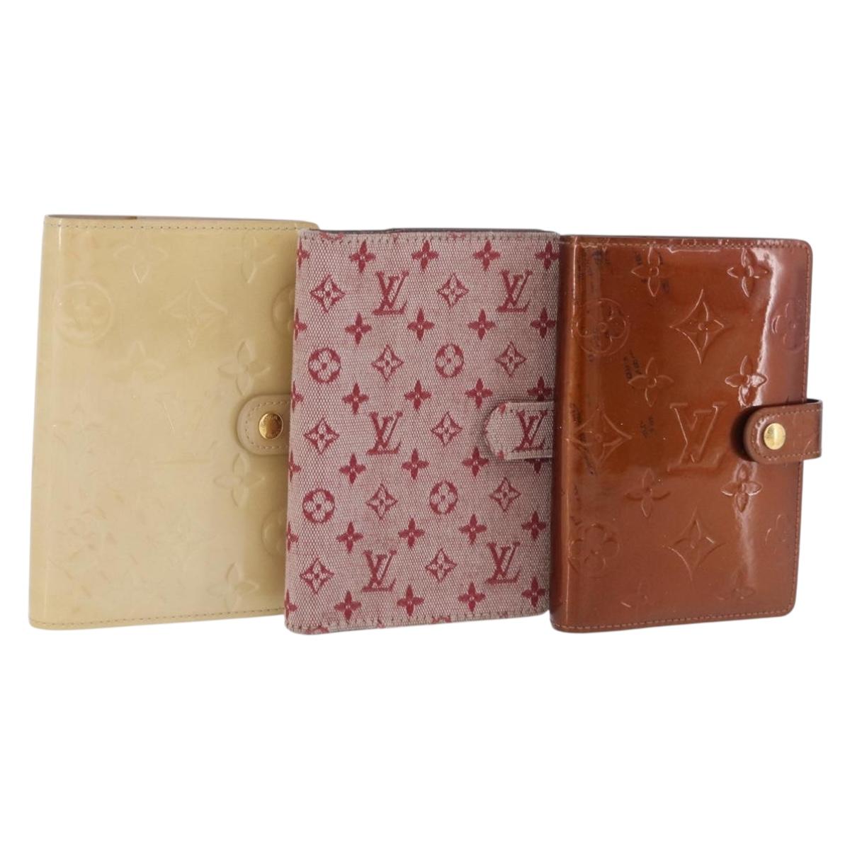 LOUIS VUITTON Vernis Monogram Mini Agenda PM Day Planner Cover 3 Set Auth fm5421