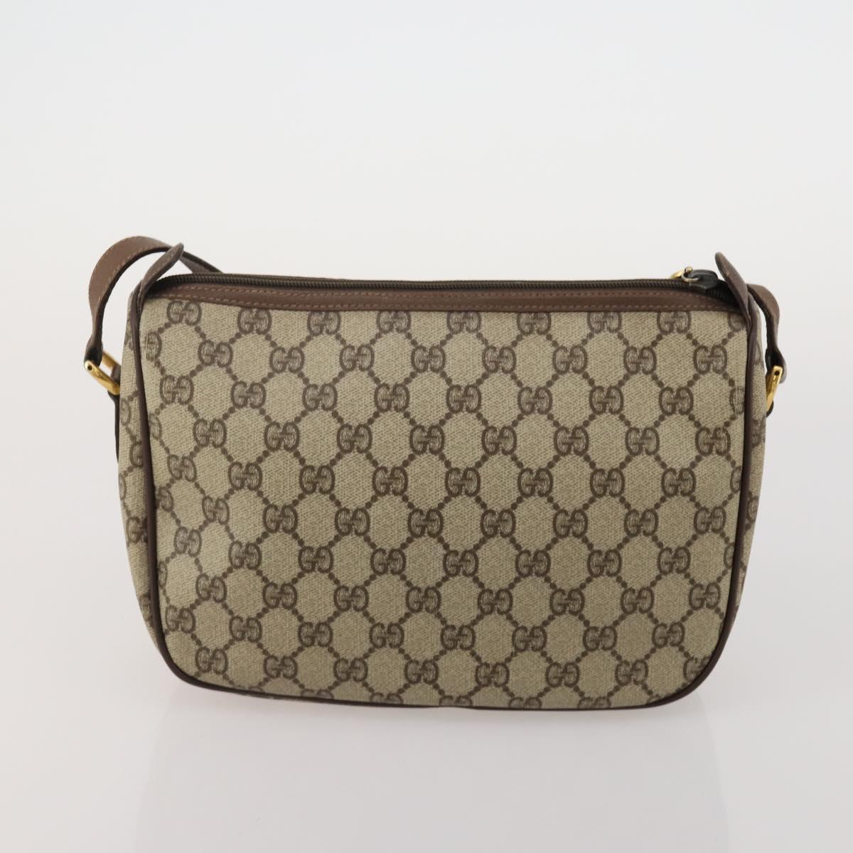 GUCCI GG Supreme WebSherry Line Sherry Line Bag PVC 2 Set Beige Navy Auth fm5425
