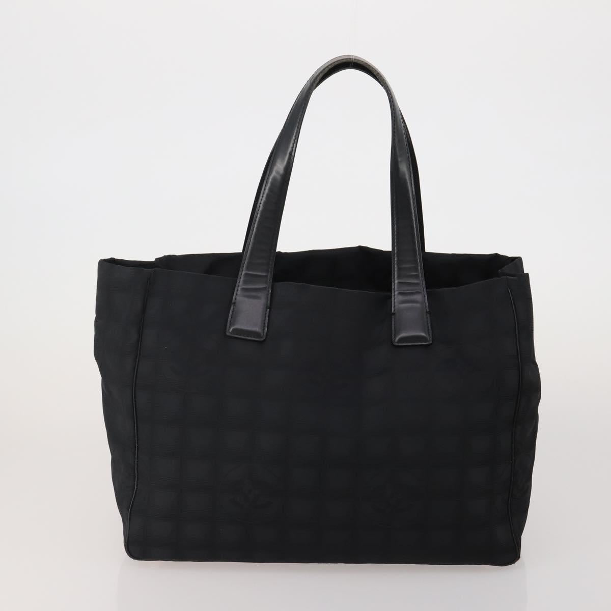 CHANEL New Travel Line Tote Bag Nylon 2 Set Black Pink CC Auth fm5434