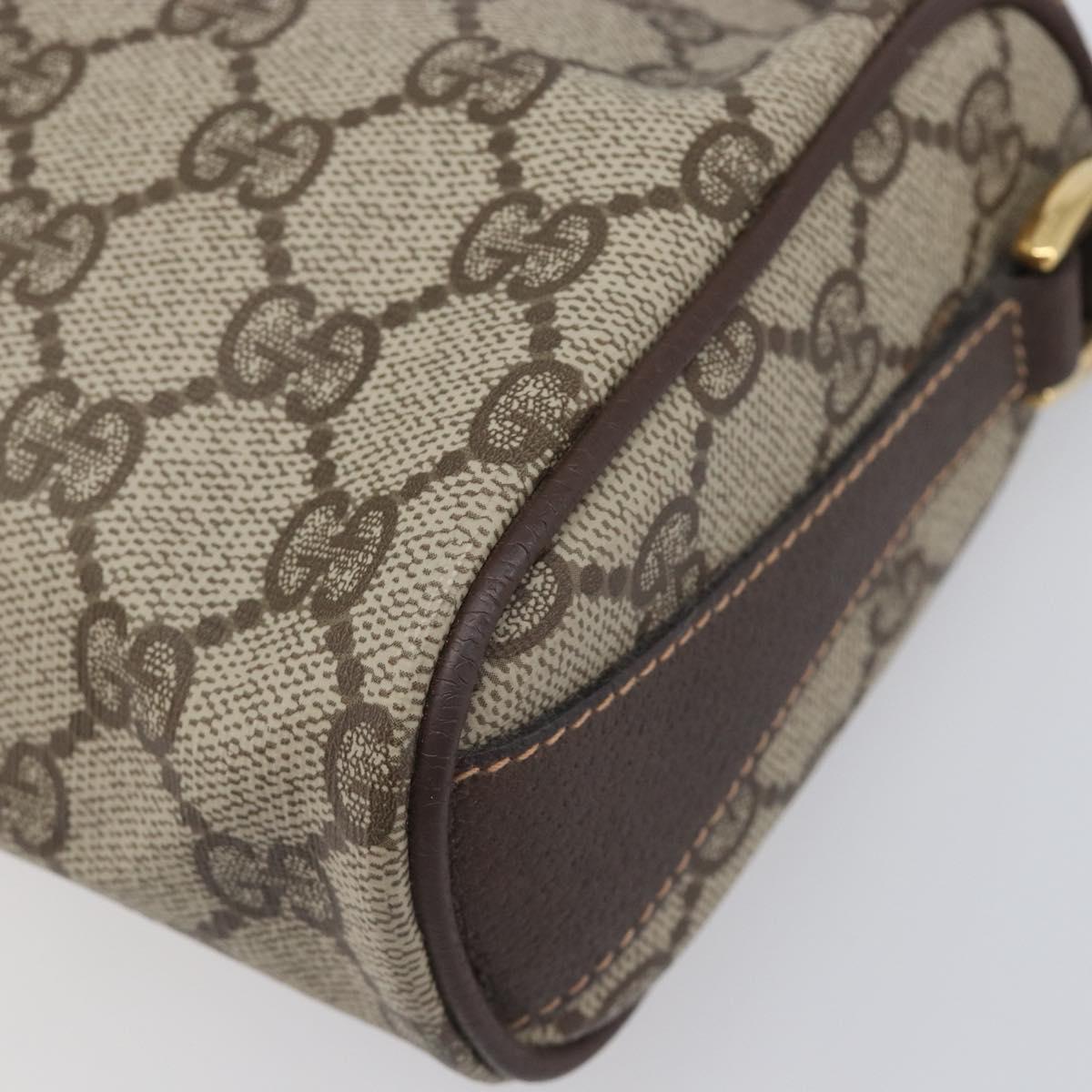 GUCCI GG Supreme Web Sherry Line Bag PVC Beige Gold 89 02 018 Auth fm5436