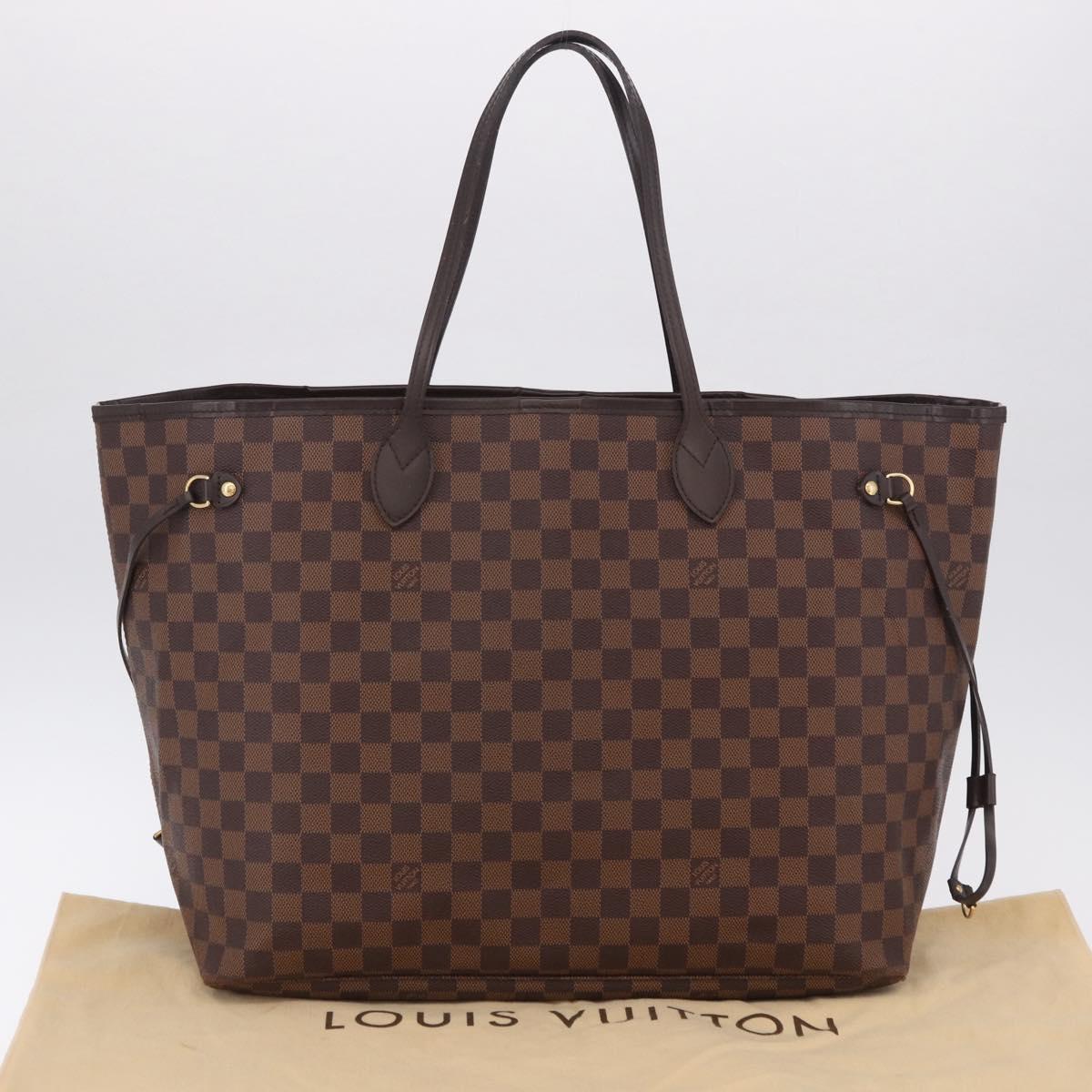 LOUIS VUITTON Damier Ebene Neverfull GM Tote Bag N51106 LV Auth fm5448V