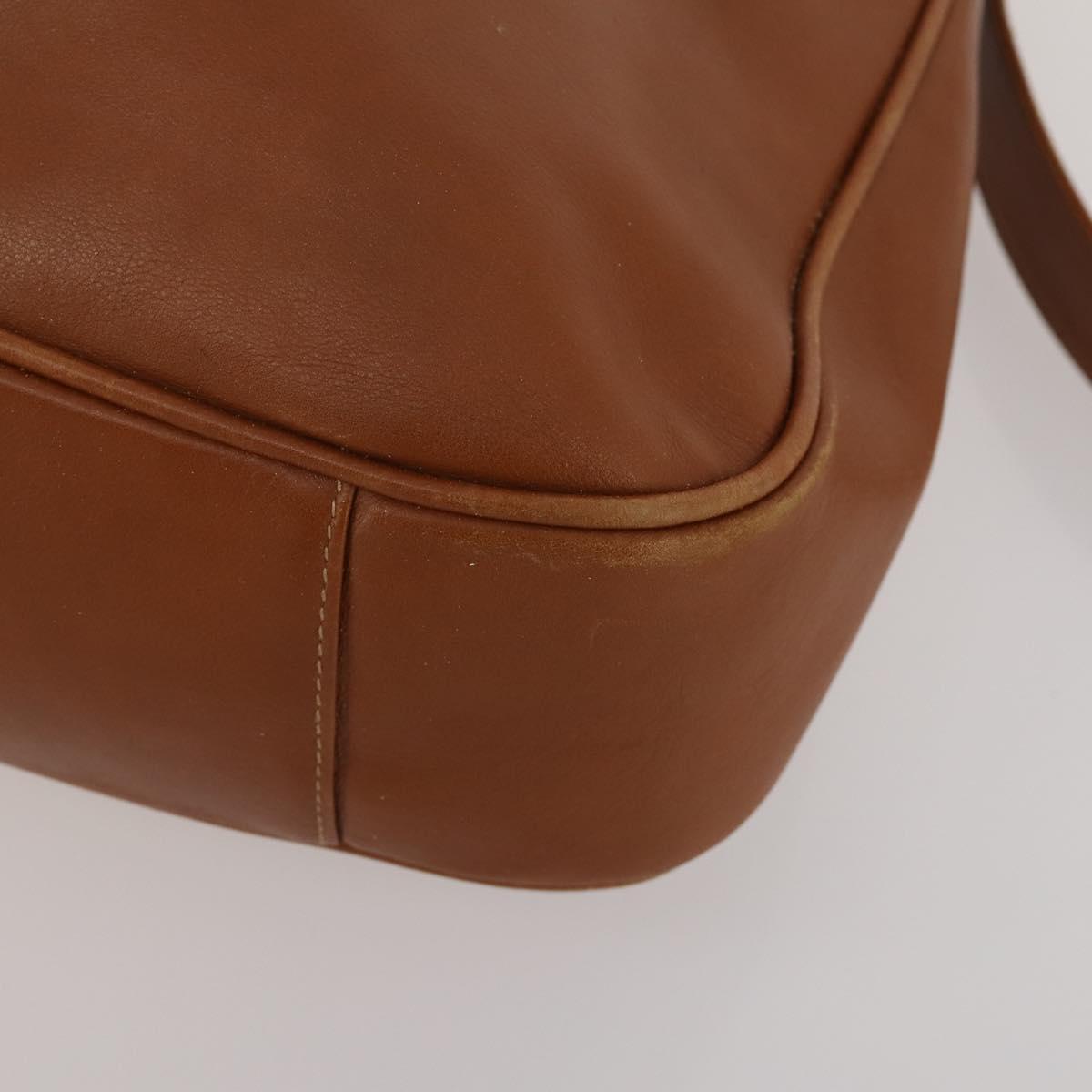 GUCCI Bamboo Shoulder Bag Leather 2way Brown Gold 001 1577 2615 Auth fm5455