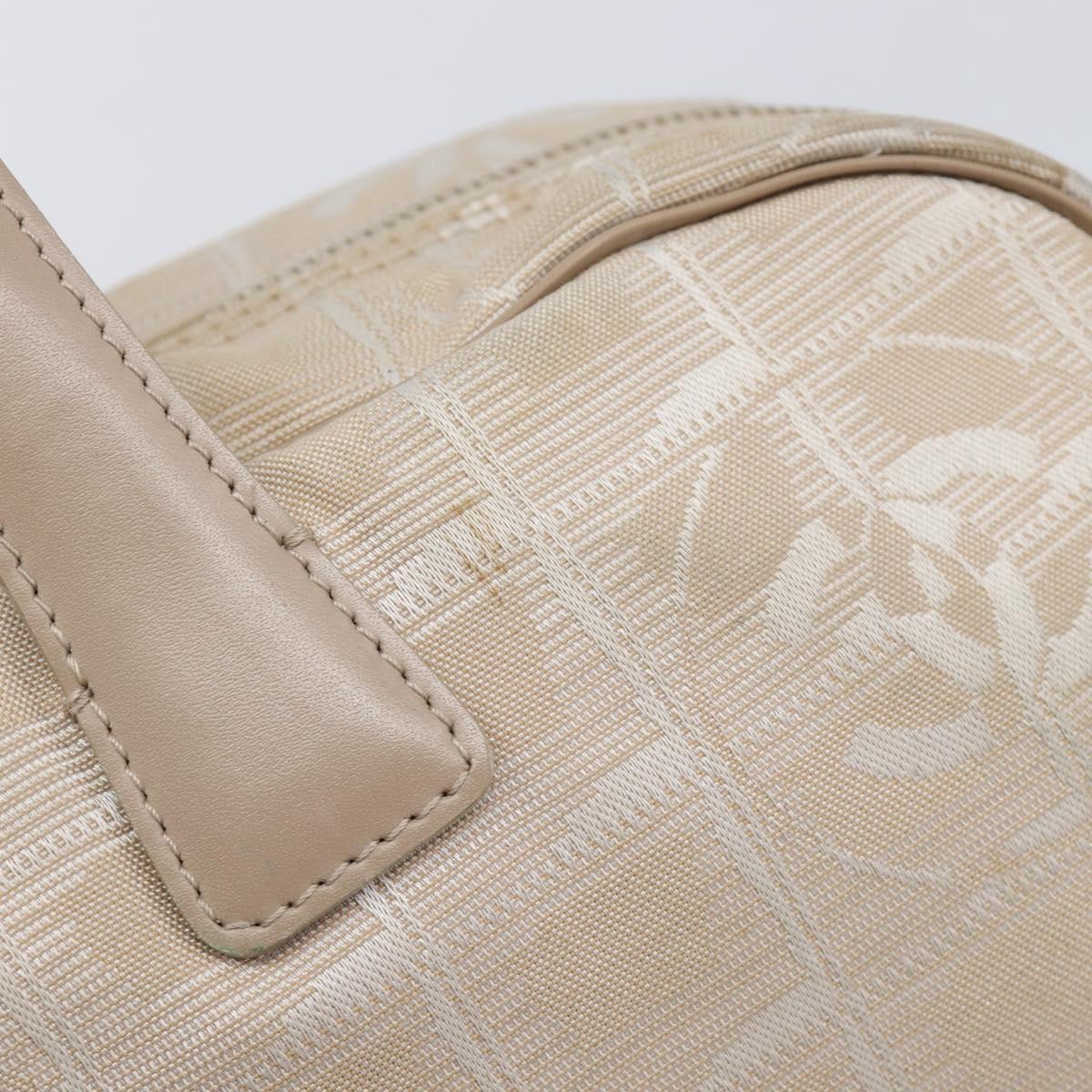 CHANEL New Travel Line Tote Bag Nylon Beige Gold CC Auth fm5462