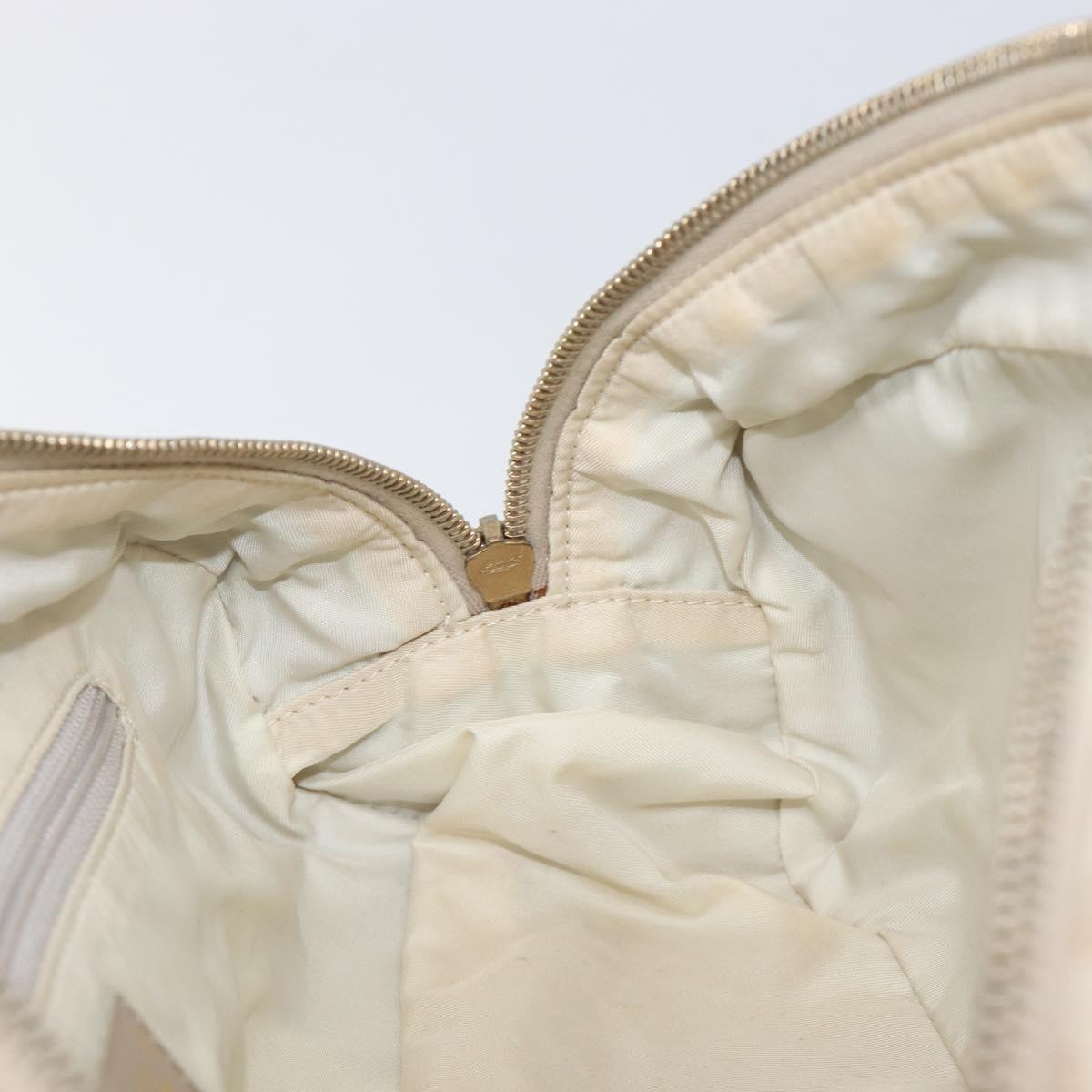 CHANEL New Travel Line Tote Bag Nylon Beige Gold CC Auth fm5462