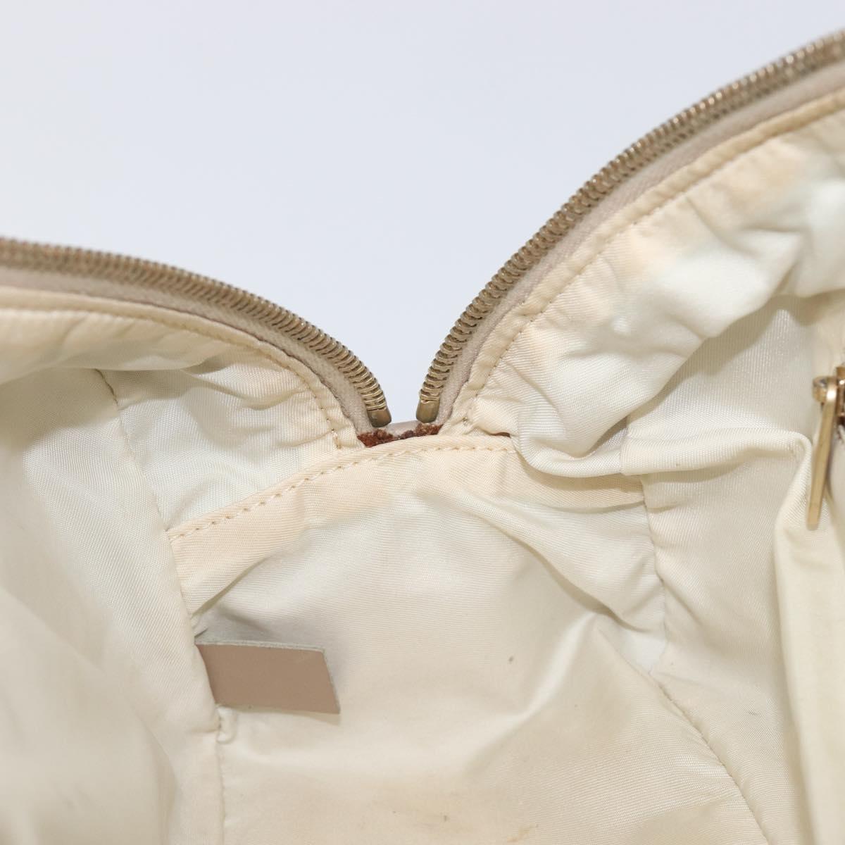 CHANEL New Travel Line Tote Bag Nylon Beige Gold CC Auth fm5462