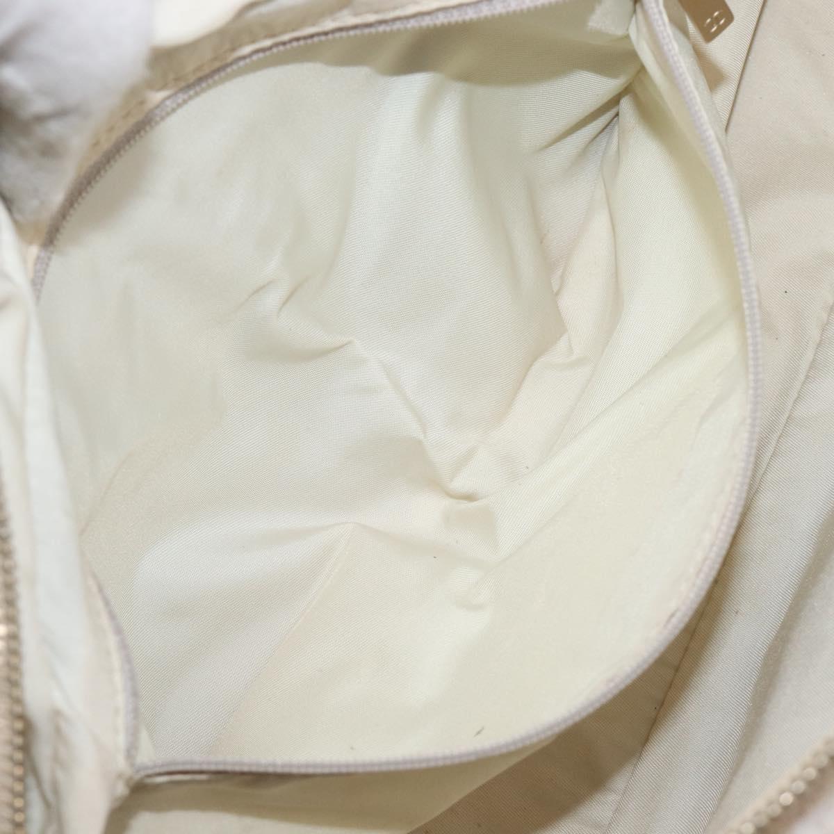 CHANEL New Travel Line Tote Bag Nylon Beige Gold CC Auth fm5462