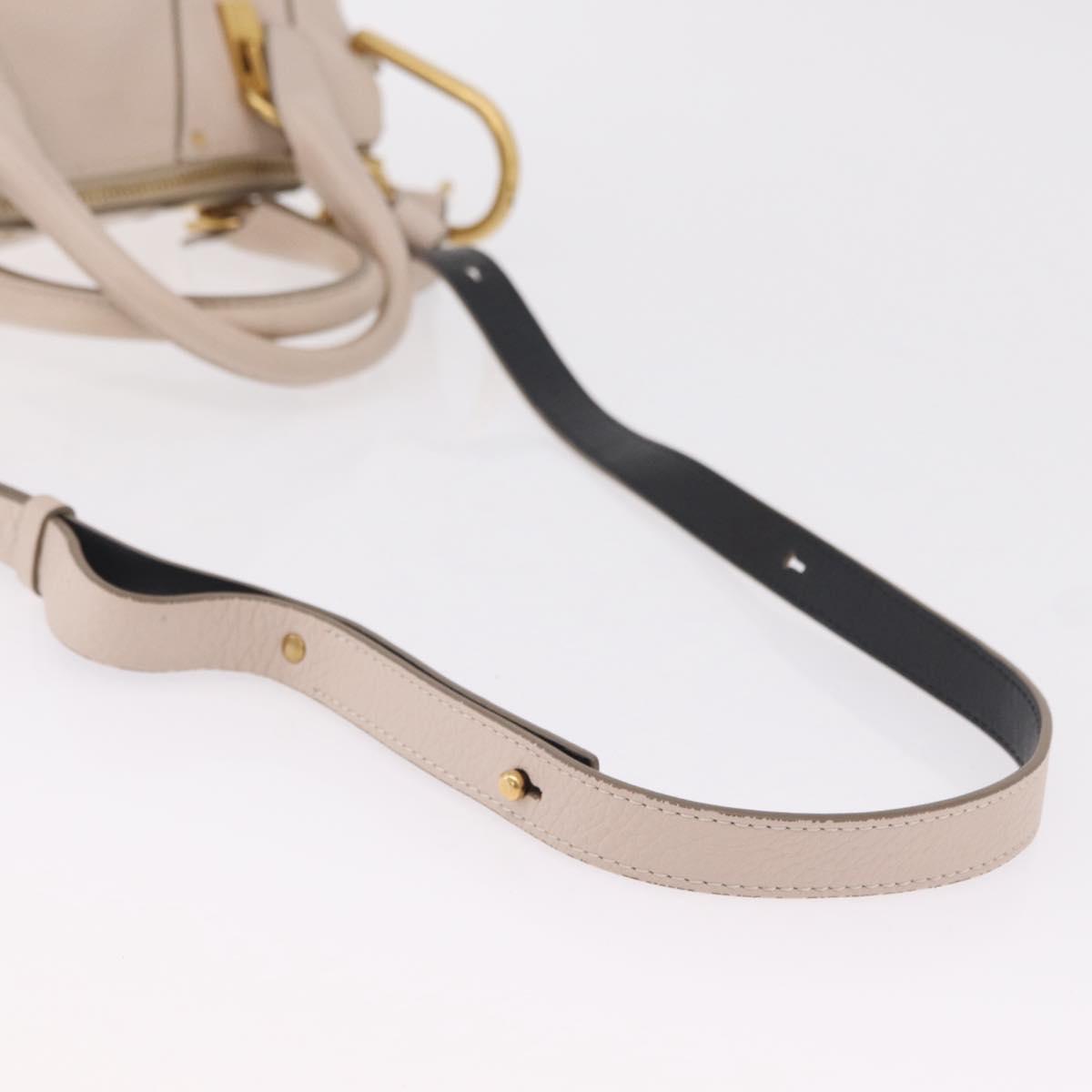 Chloe Hailey Hand Bag Leather 2way Beige Gold 02165665 Auth fm5471A