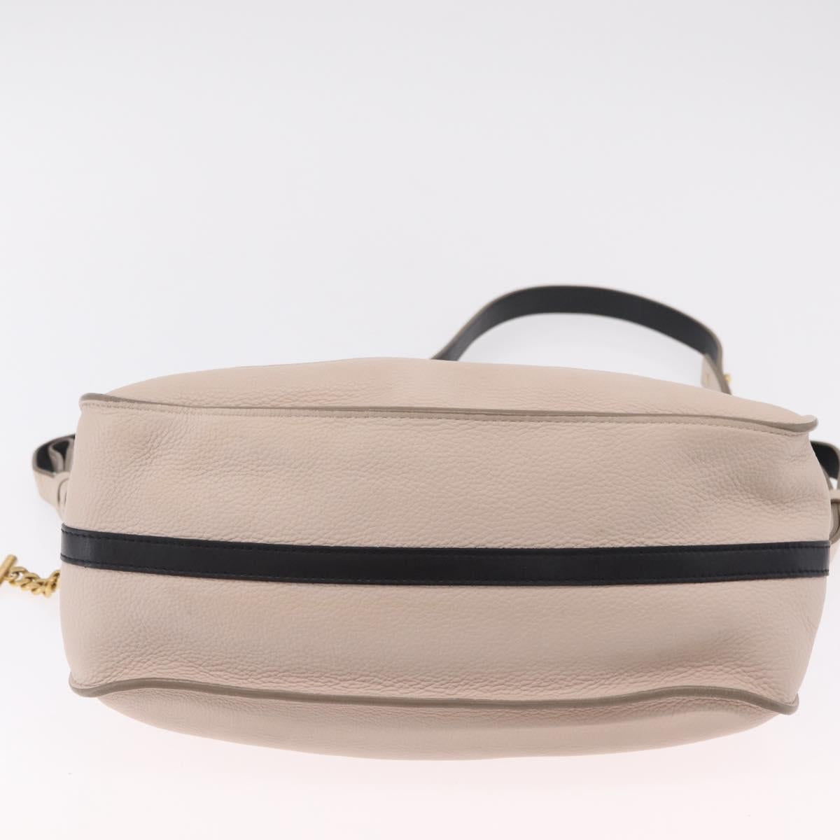 Chloe Hailey Hand Bag Leather 2way Beige Gold 02165665 Auth fm5471A
