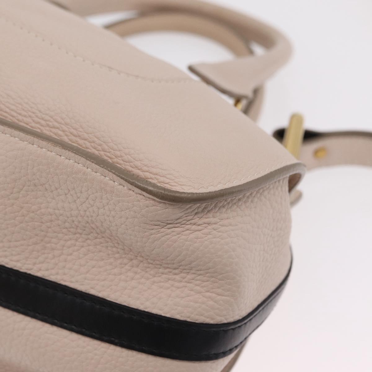 Chloe Hailey Hand Bag Leather 2way Beige Gold 02165665 Auth fm5471A