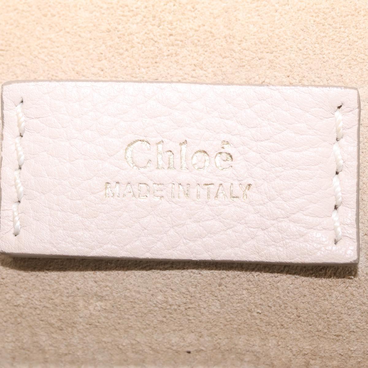 Chloe Hailey Hand Bag Leather 2way Beige Gold 02165665 Auth fm5471A