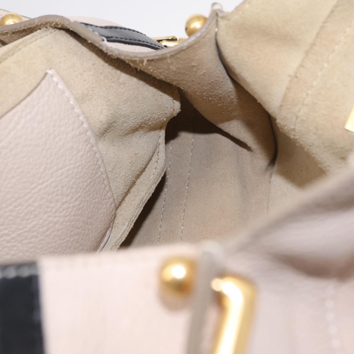 Chloe Hailey Hand Bag Leather 2way Beige Gold 02165665 Auth fm5471A