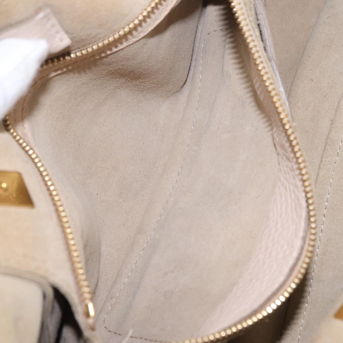 Chloe Hailey Hand Bag Leather 2way Beige Gold 02165665 Auth fm5471A