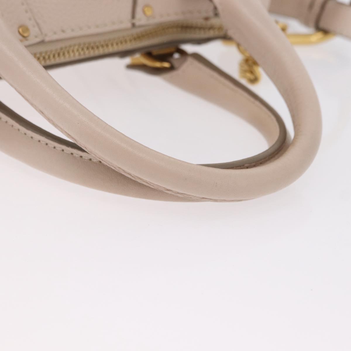 Chloe Hailey Hand Bag Leather 2way Beige Gold 02165665 Auth fm5471A