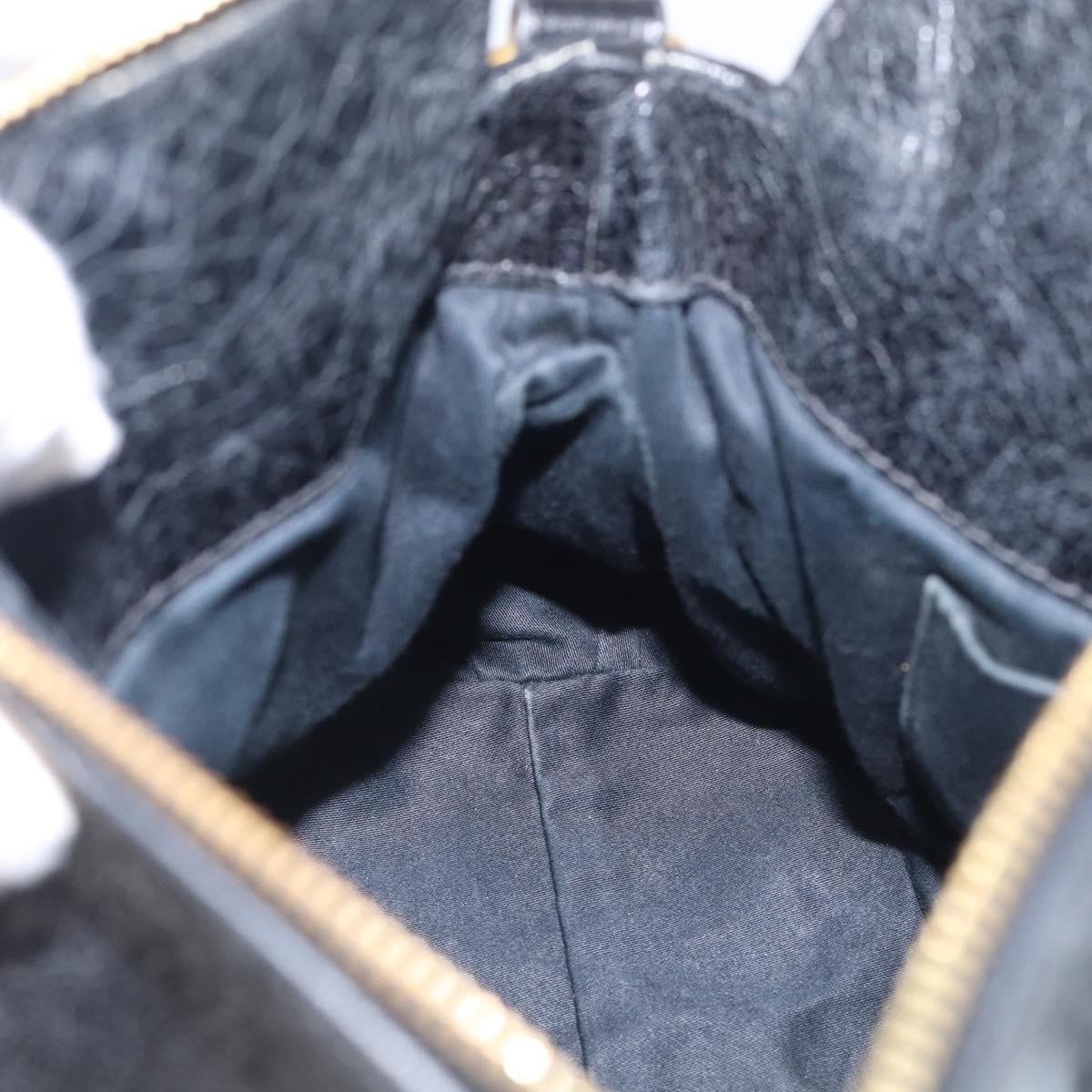 Miu Miu Hand Bag Leather 2way Black Gold Auth fm5480SAM