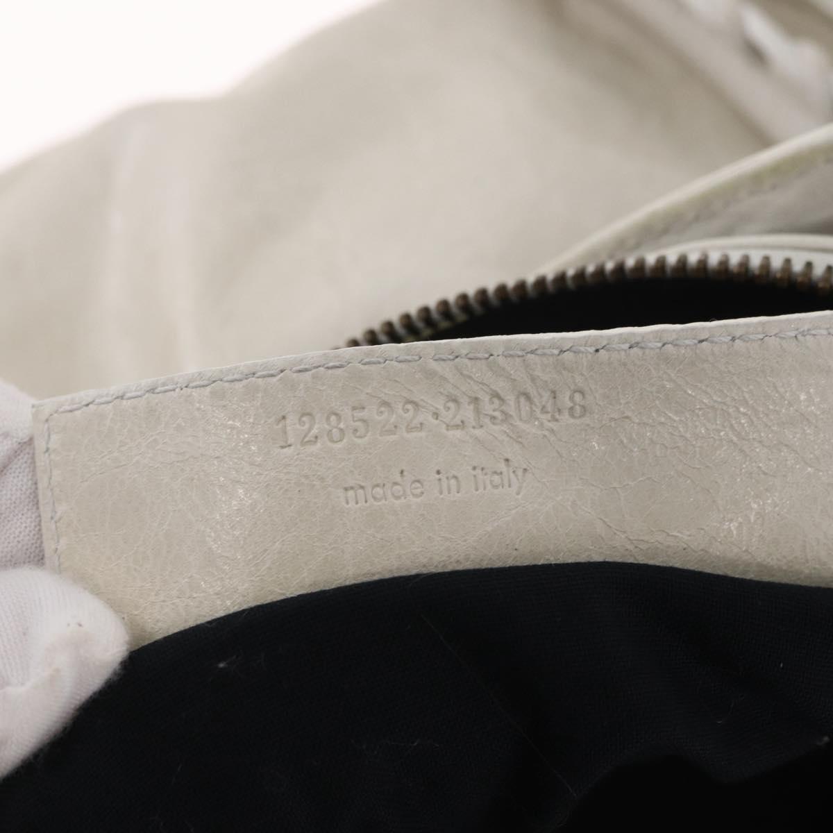 Balenciaga The Perth Hand Bag Leather White 128522 Auth fm5489V