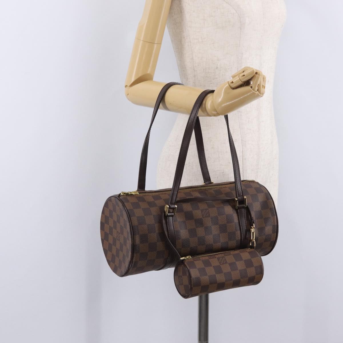 LOUIS VUITTON Damier Ebene Papillon 30 Hand Bag N51303 LV Auth fm5493V