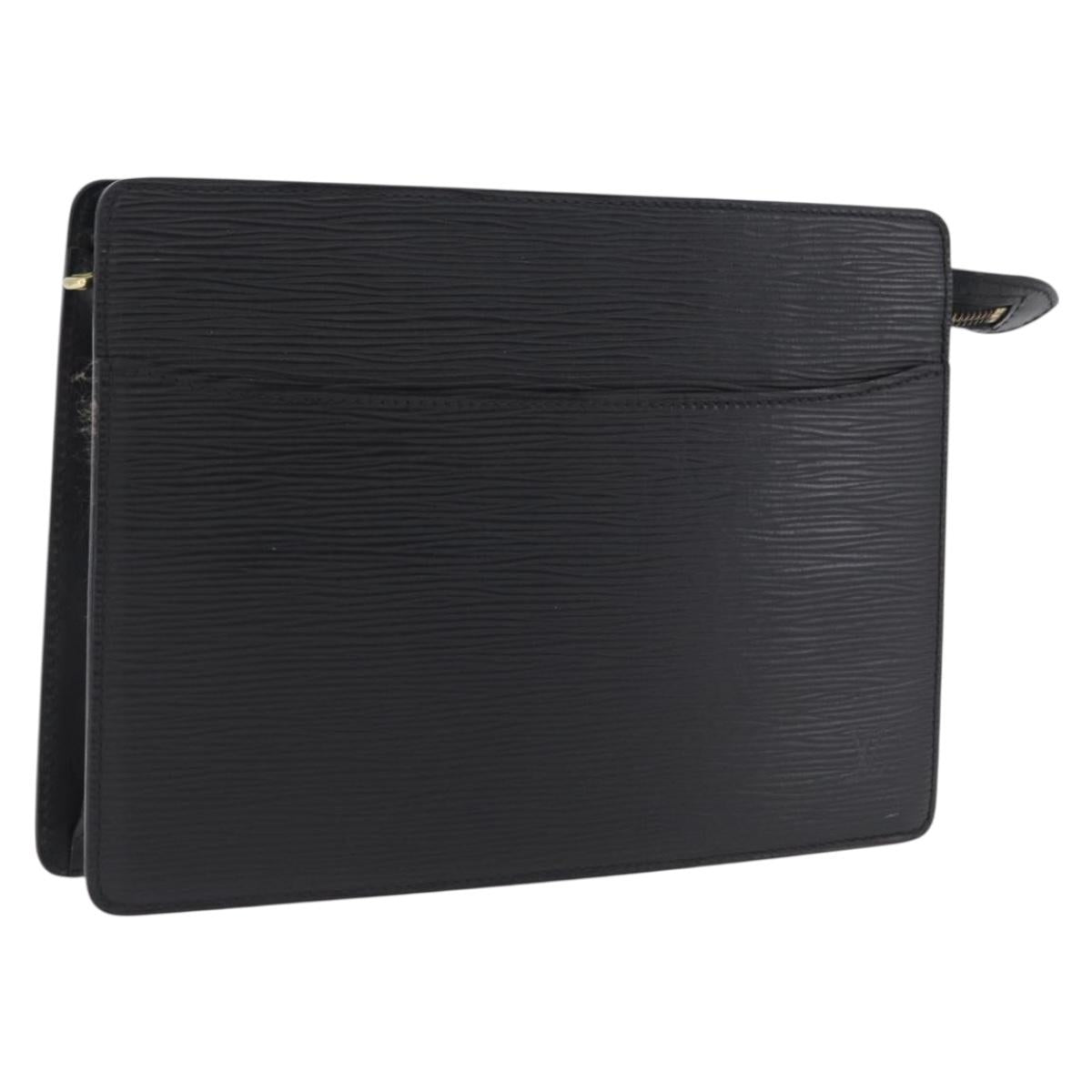 LOUIS VUITTON Epi Pochette Homme Clutch Bag Black M52522 LV Auth fm5495