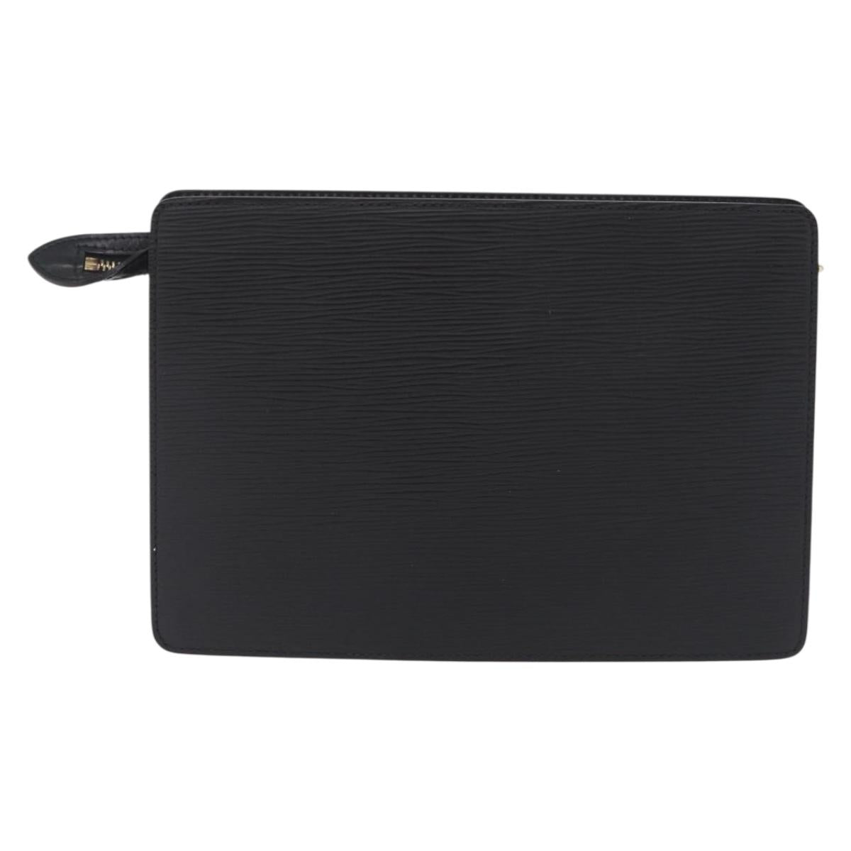 LOUIS VUITTON Epi Pochette Homme Clutch Bag Black M52522 LV Auth fm5495