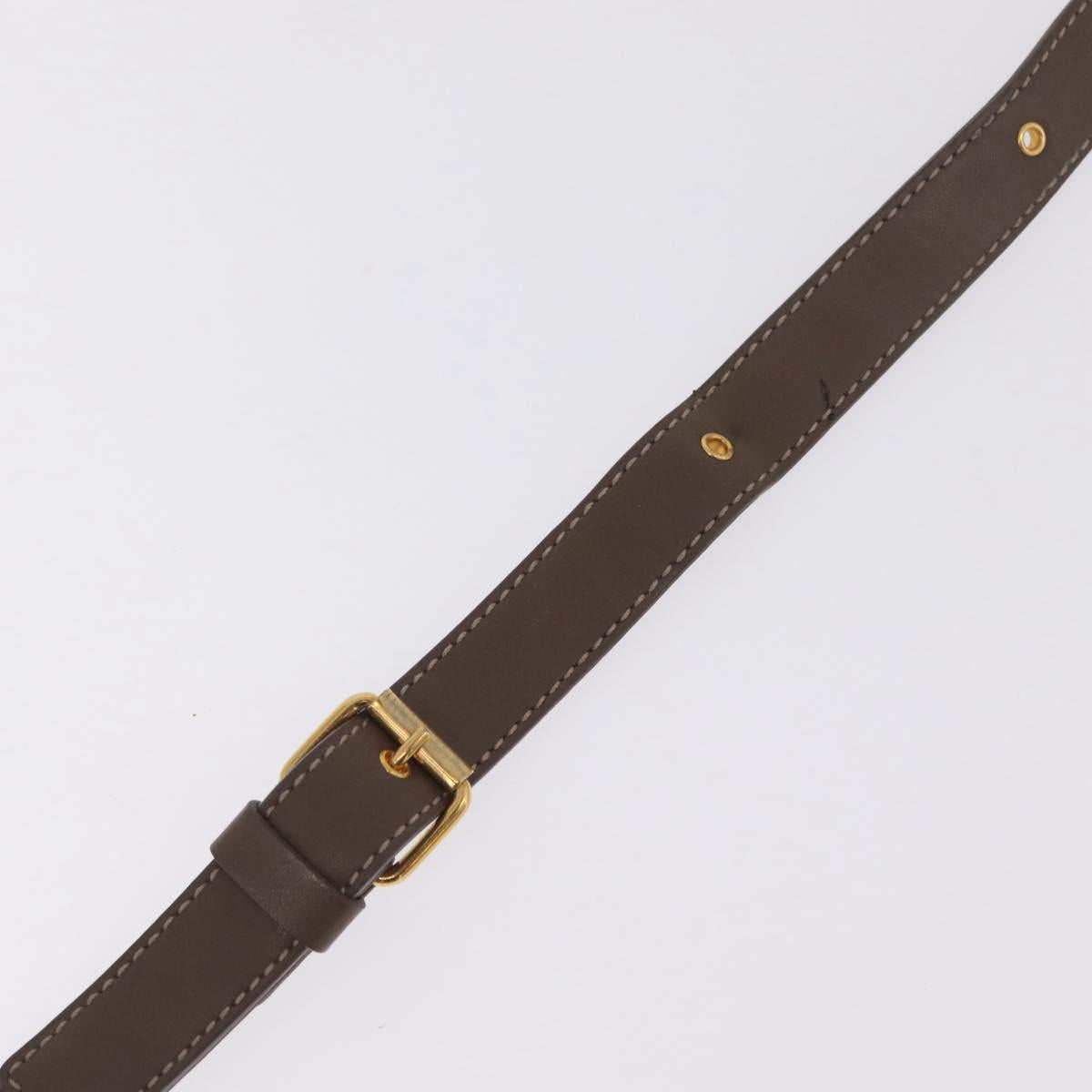 Chloe Eden Shoulder Bag Leather Gray Gold Auth fm5505