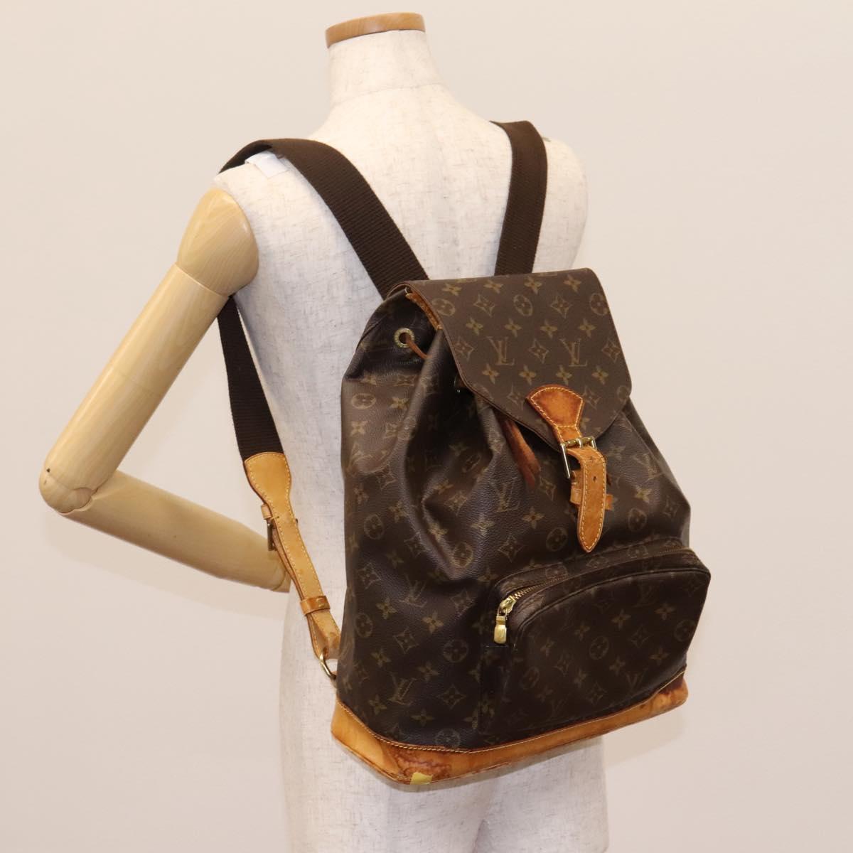 LOUIS VUITTON Monogram Montsouris GM Backpack M51135 LV Auth gh002