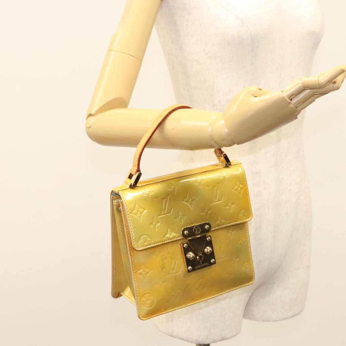 LOUIS VUITTON Monogram Vernis Spring Street Hand Bag Gris M91029 LV Auth gh022