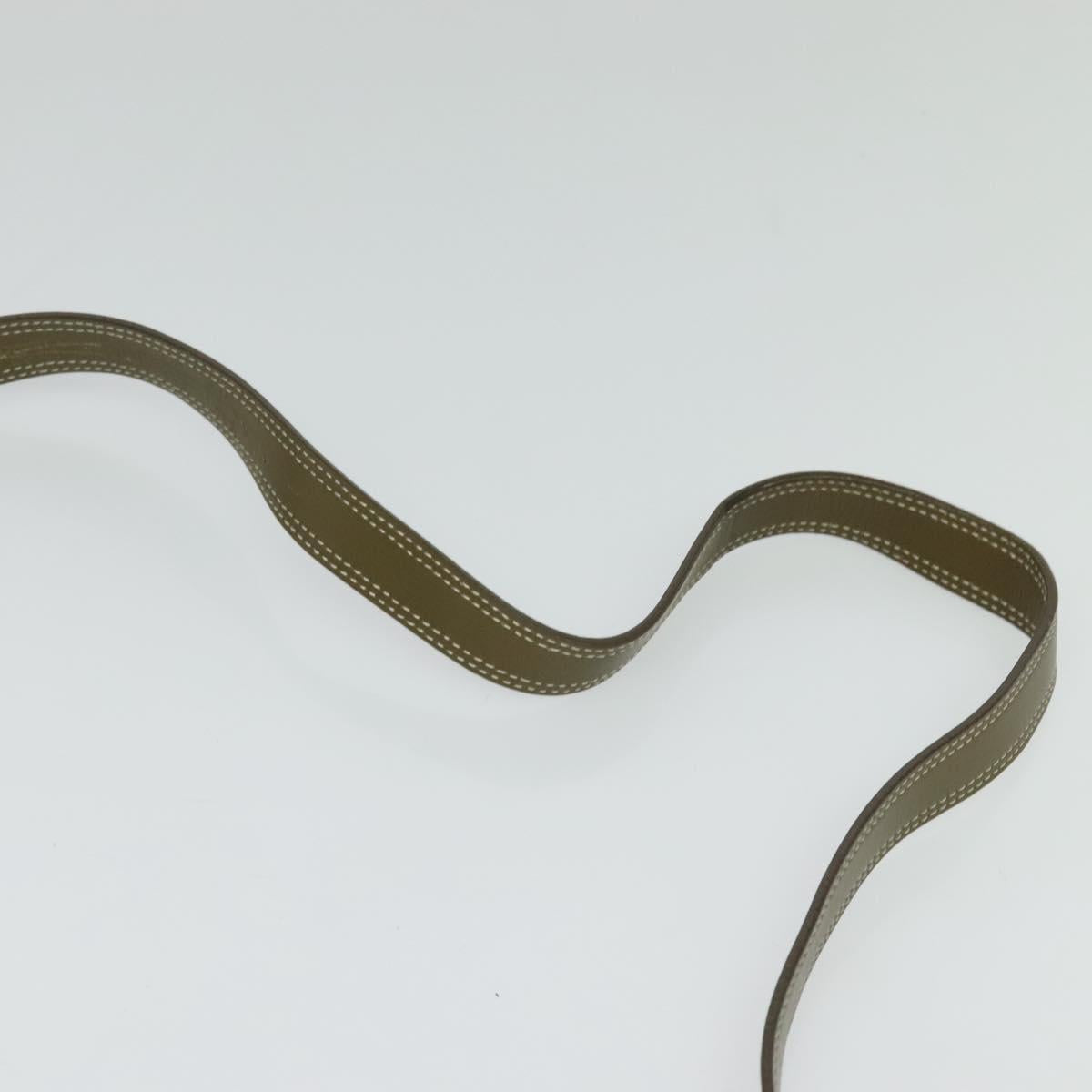 CELINE C Macadam Canvas Shoulder Bag Beige Brown Silver Auth gh040