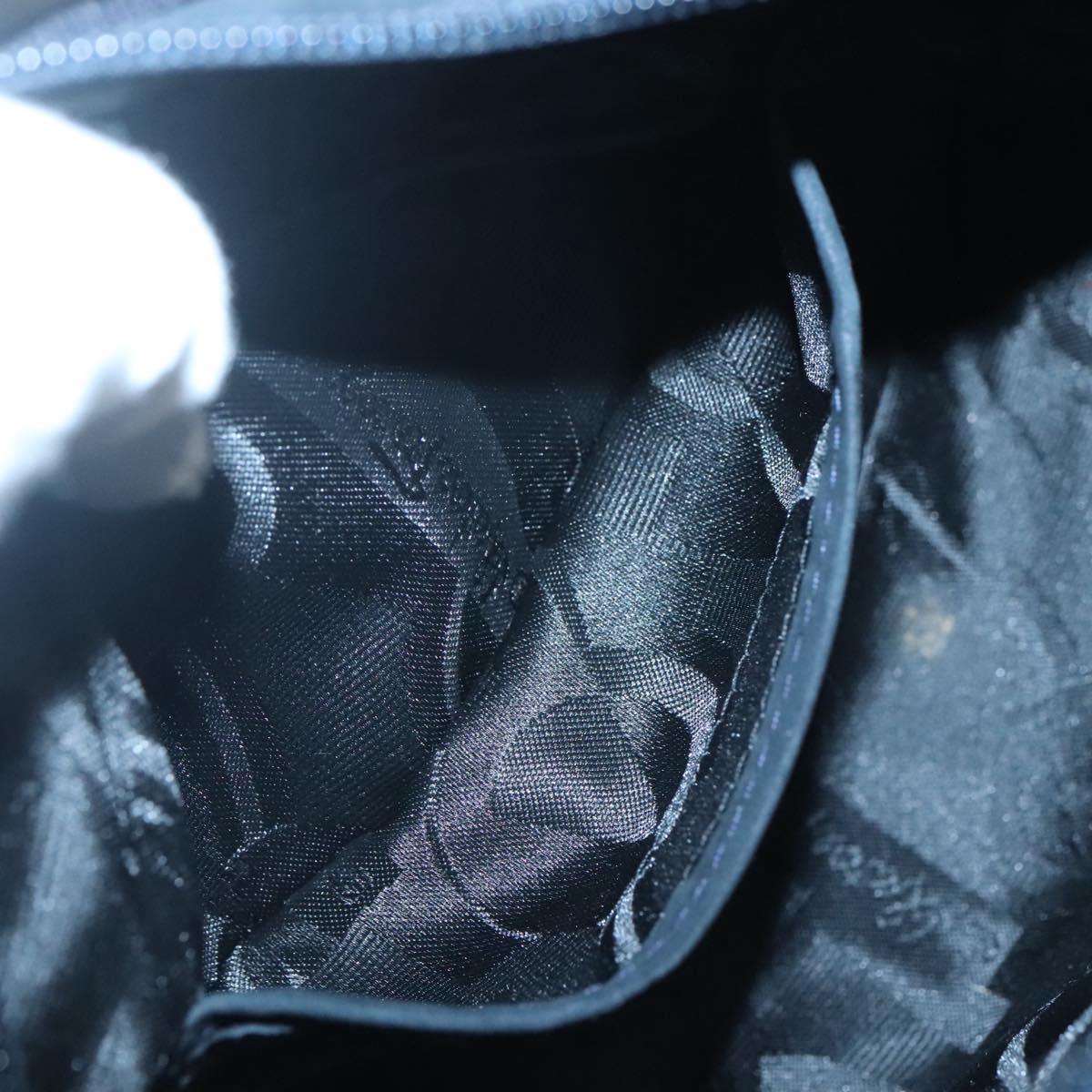 Salvatore Ferragamo Vala Shoulder Bag Suede Navy Gold Auth gh061