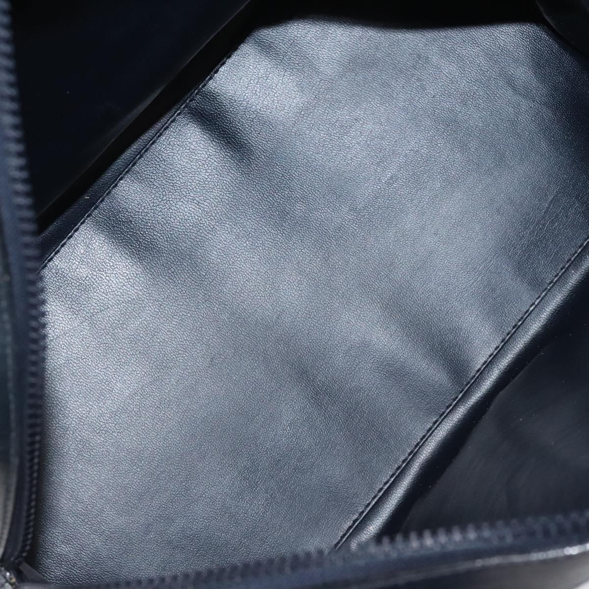 CELINE C Sulky Hand Bag Coated Canvas Navy Gold Auth gh070