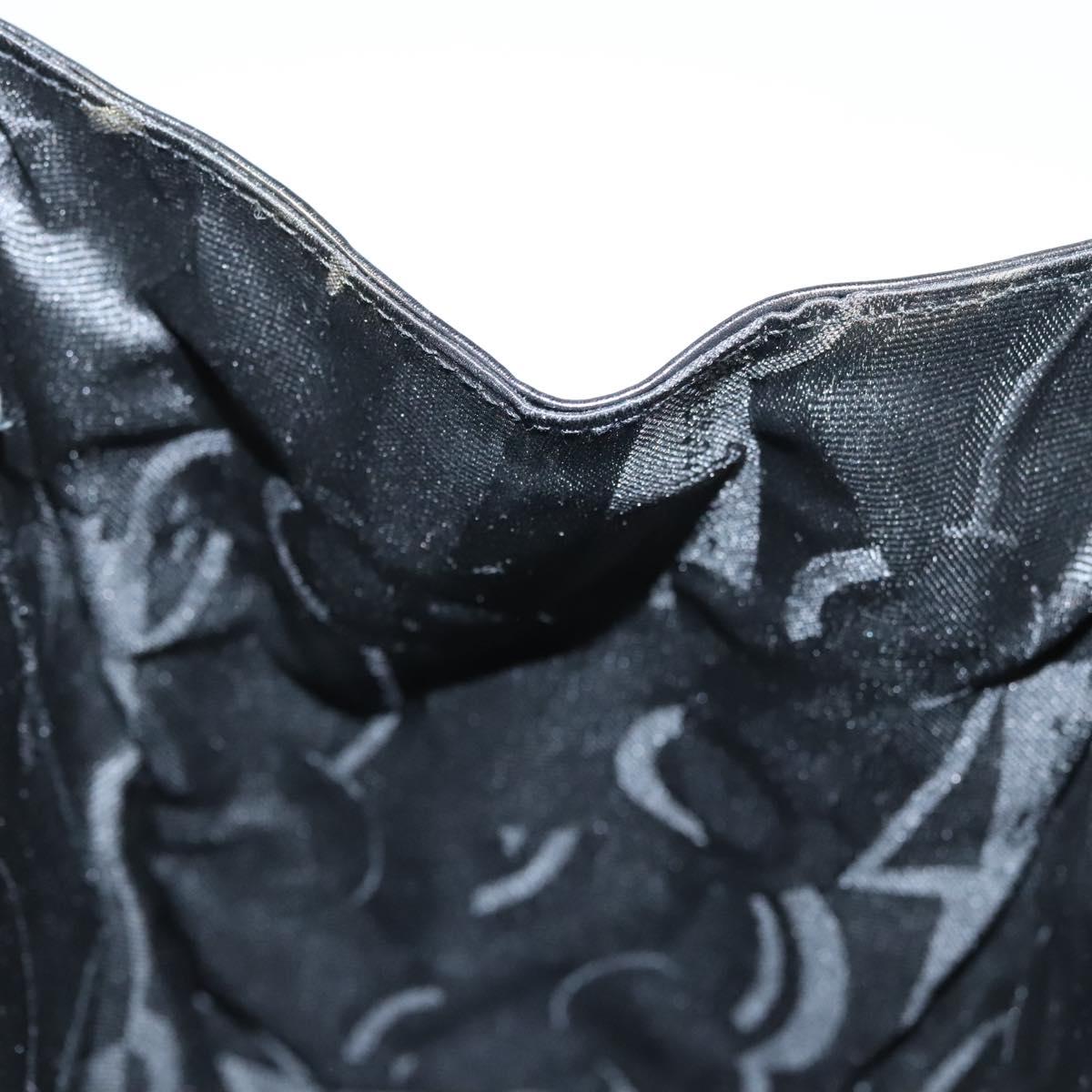 Salvatore Ferragamo Vala Hand Bag Leather 2way Black Gold Auth gh079