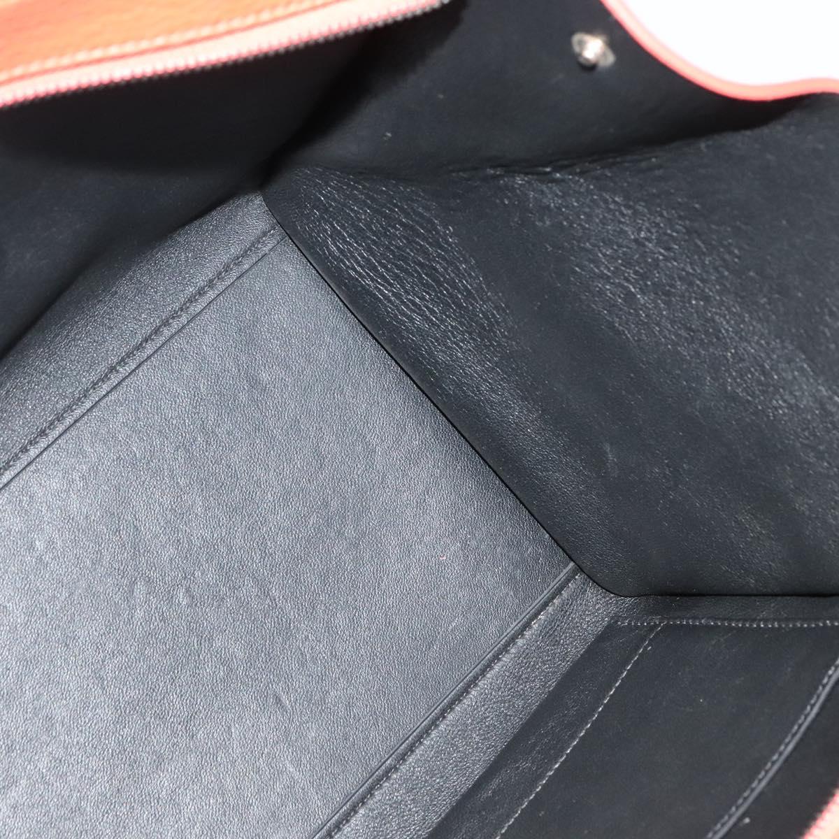 CELINE Trapeze Medium Hand Bag Suede Leather 2way Red Silver Auth gh084