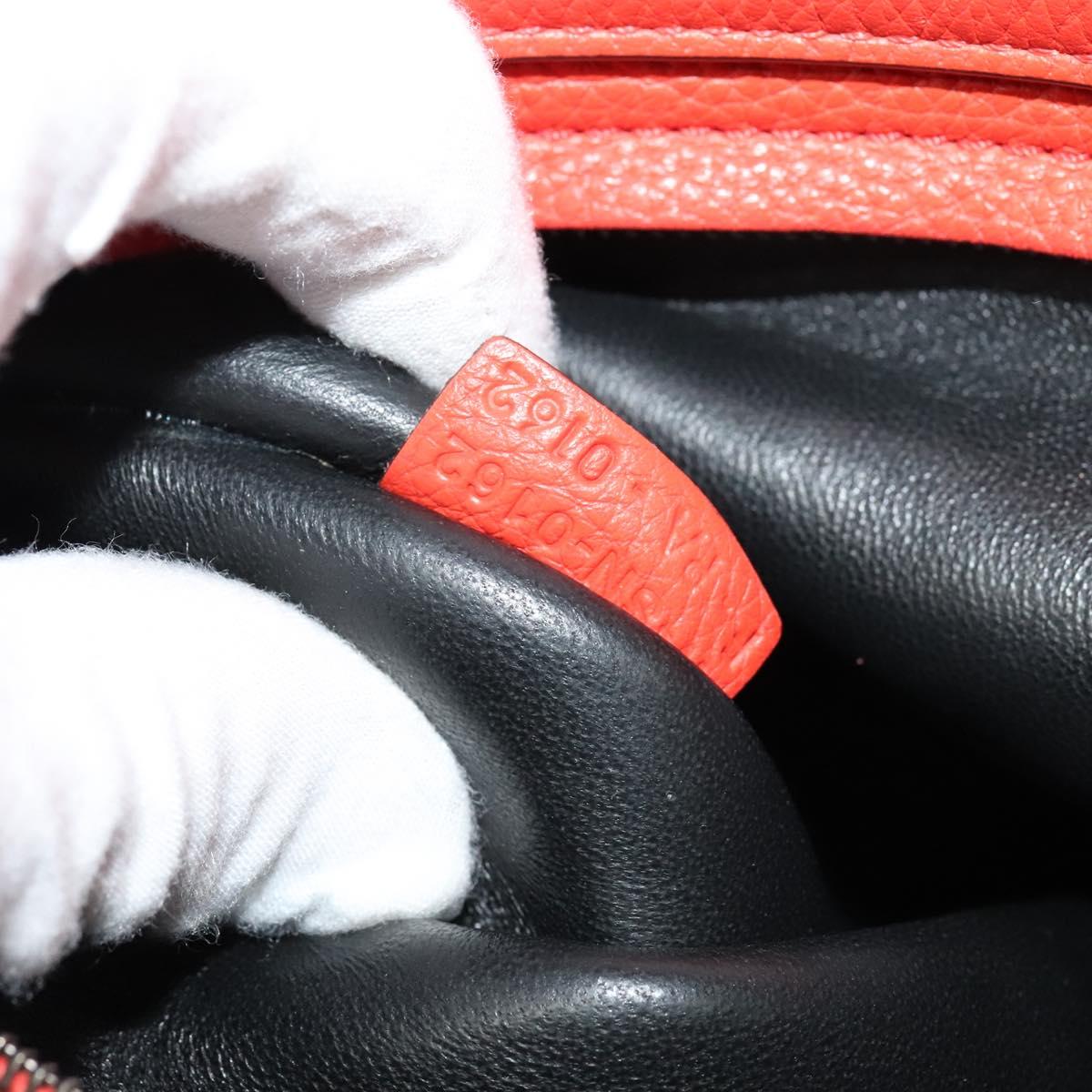 CELINE Trapeze Medium Hand Bag Suede Leather 2way Red Silver Auth gh084