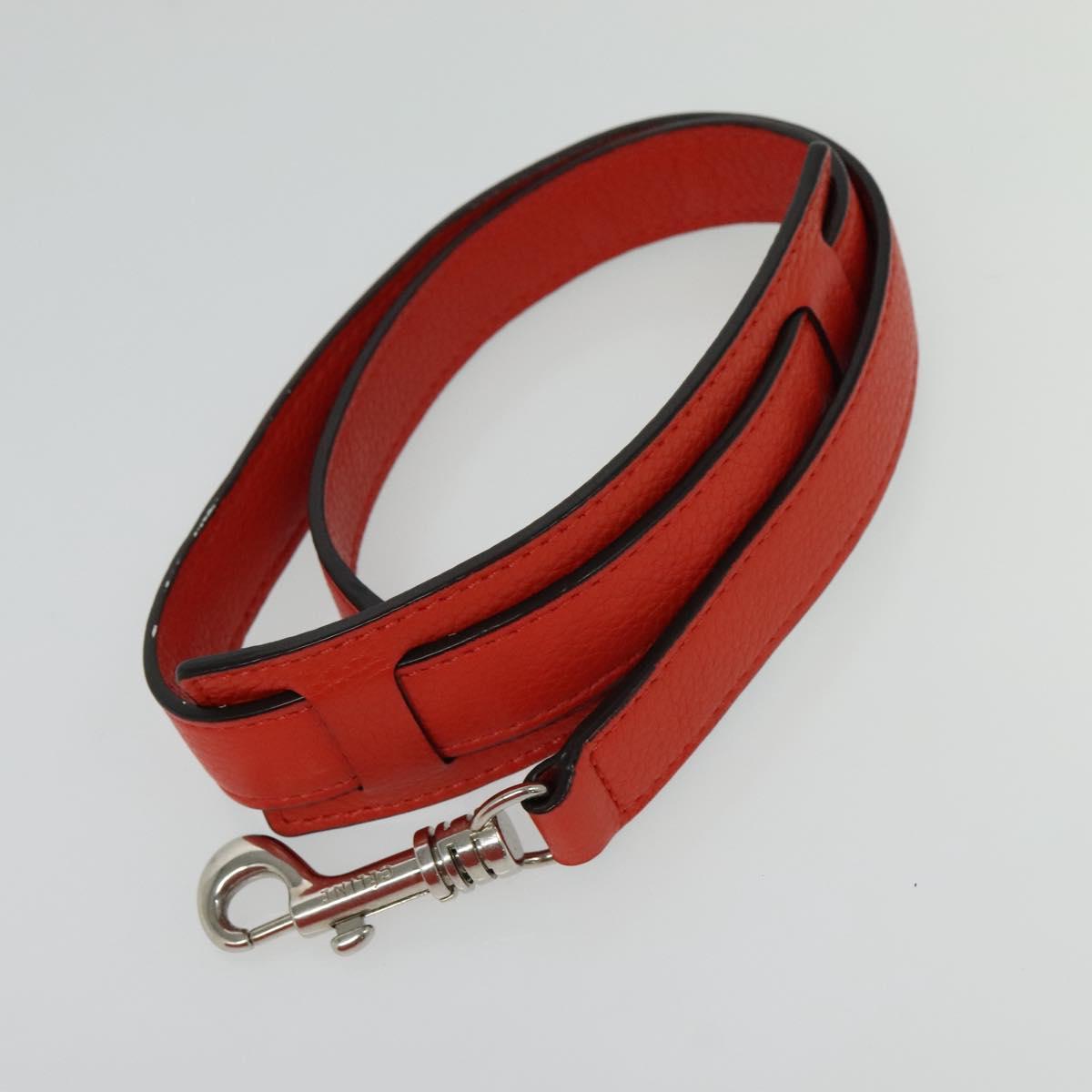 CELINE Trapeze Medium Hand Bag Suede Leather 2way Red Silver Auth gh084