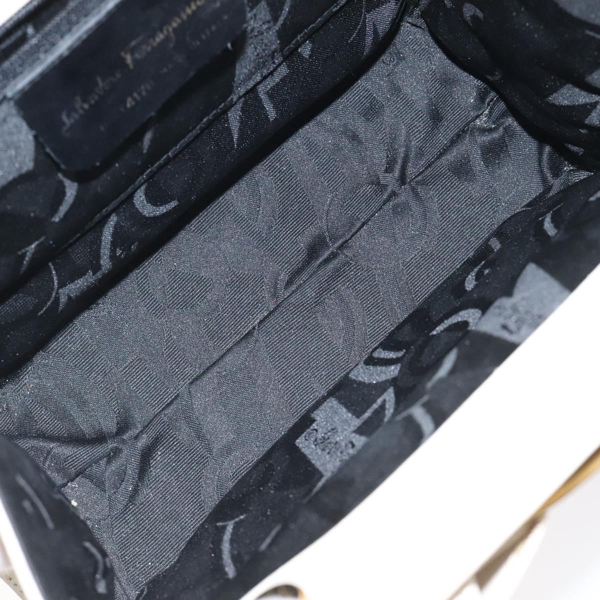 Salvatore Ferragamo Vala Hand Bag Leather Beige Gold Auth gh089