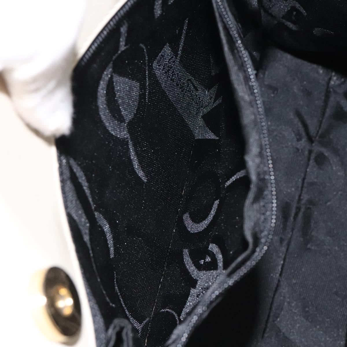 Salvatore Ferragamo Vala Hand Bag Leather Beige Gold Auth gh089