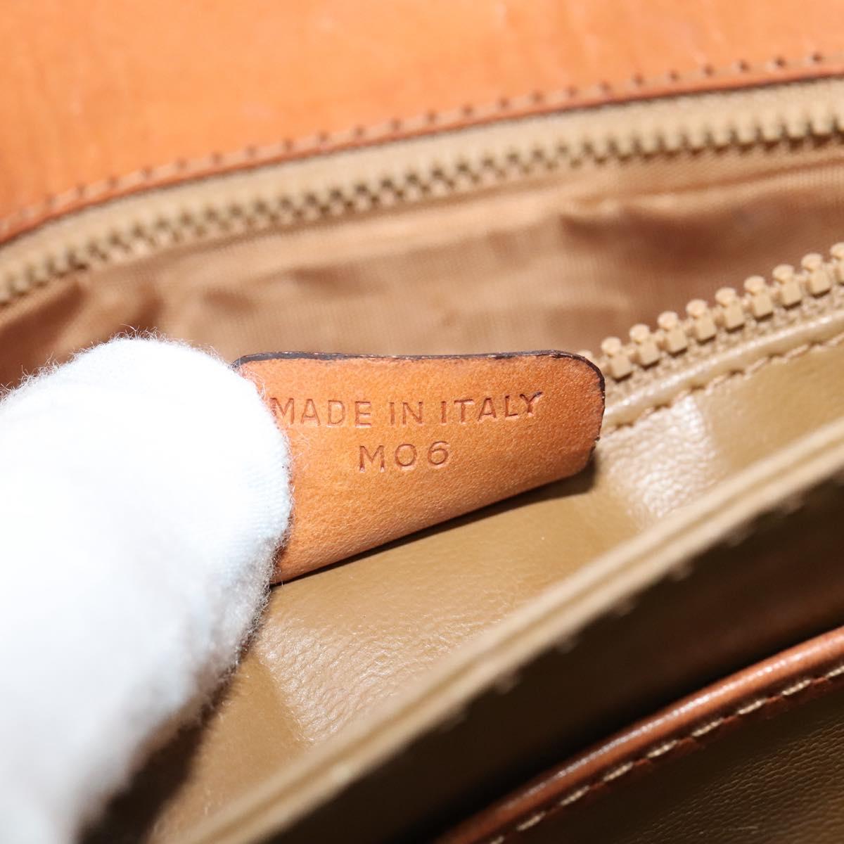 CELINE Macadam Canvas Shoulder Bag PVC Leather Brown Gold Auth gh093