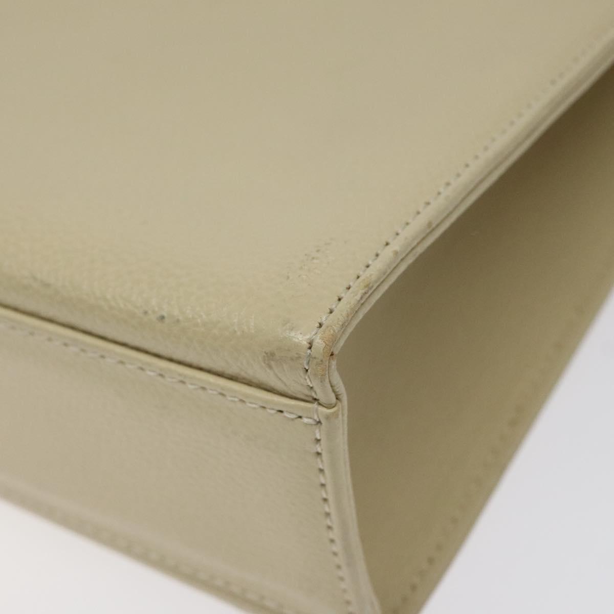 SAINT LAURENT Hand Bag Leather Gold Beige Auth gh097