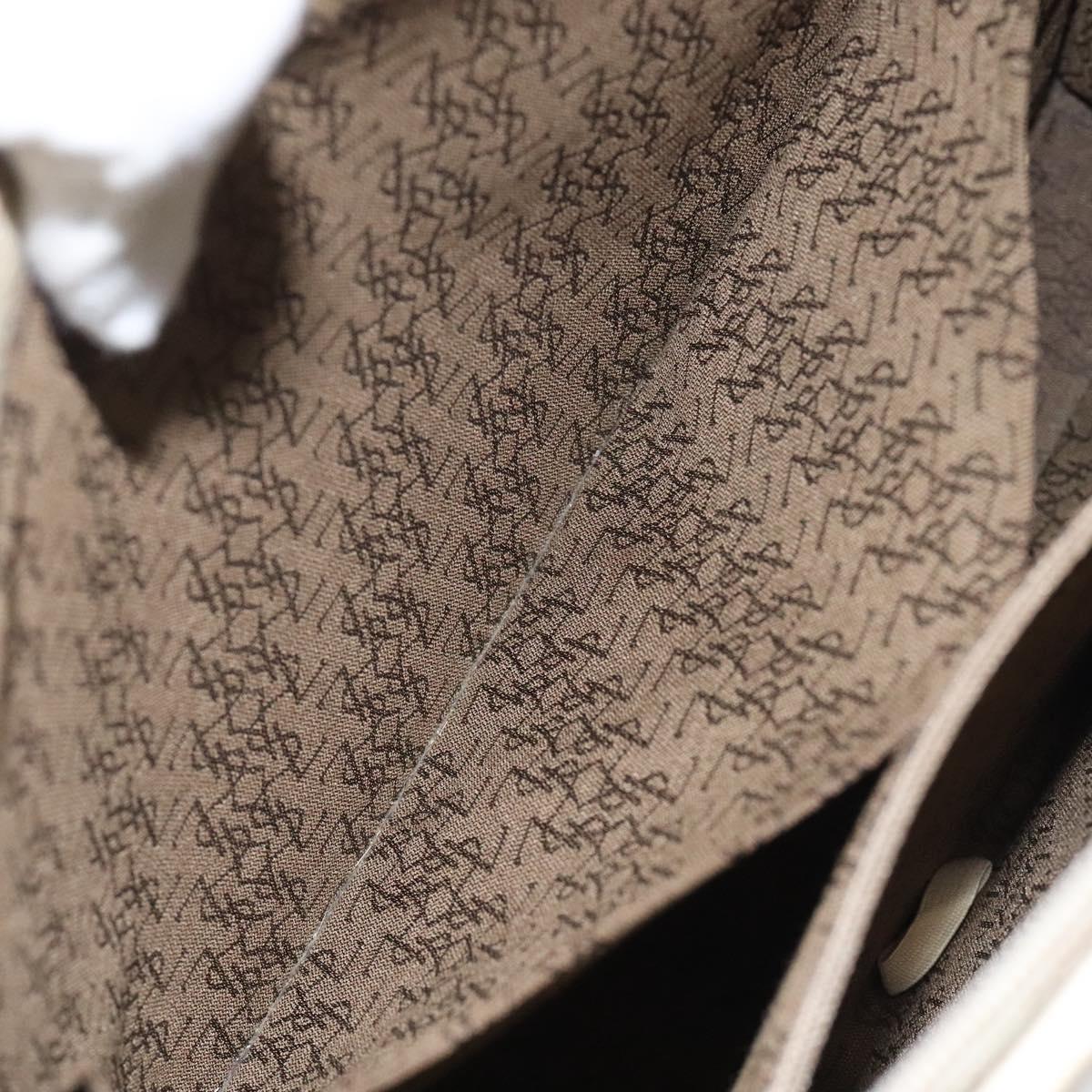 SAINT LAURENT Hand Bag Leather Gold Beige Auth gh097