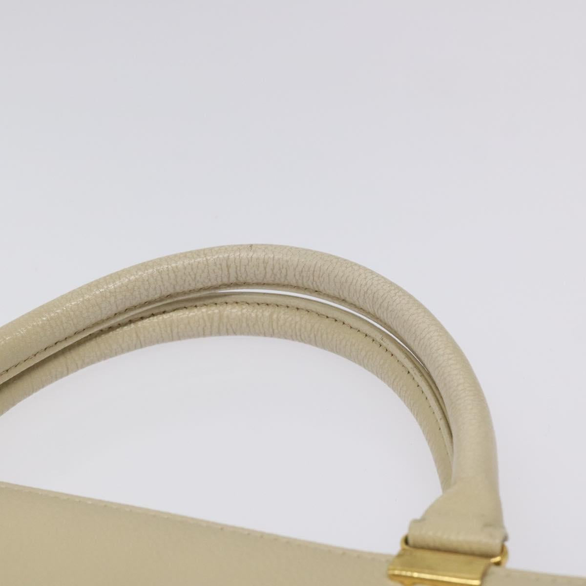 SAINT LAURENT Hand Bag Leather Gold Beige Auth gh097
