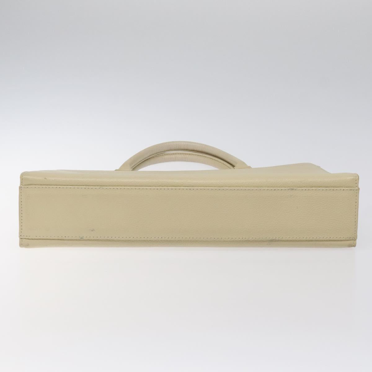 SAINT LAURENT Hand Bag Leather Gold Beige Auth gh097