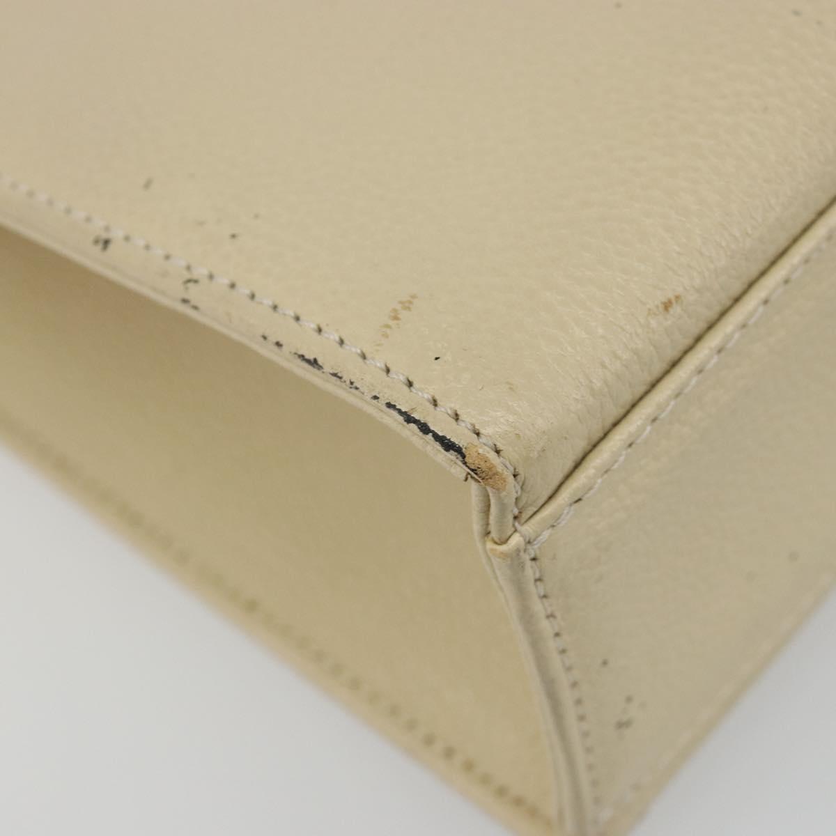 SAINT LAURENT Hand Bag Leather Gold Beige Auth gh097A