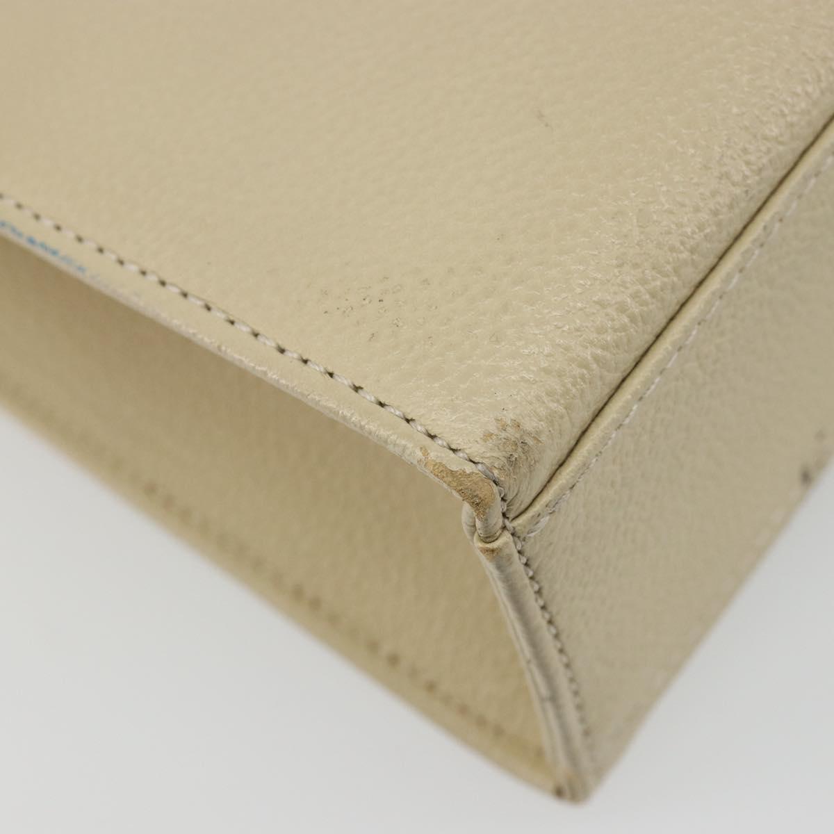 SAINT LAURENT Hand Bag Leather Gold Beige Auth gh097A