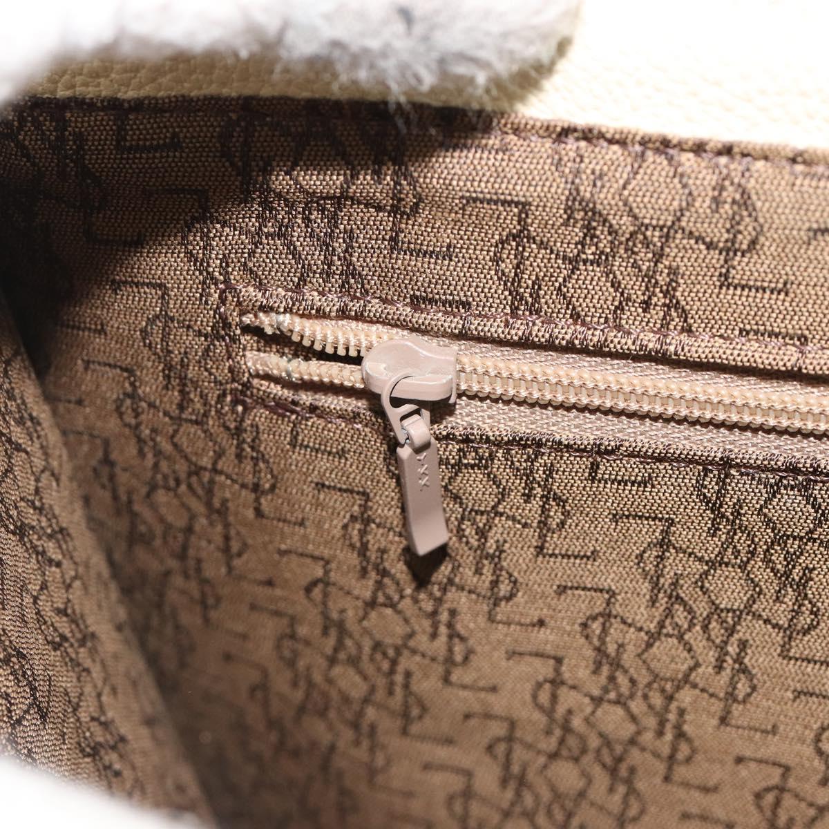 SAINT LAURENT Hand Bag Leather Gold Beige Auth gh097A