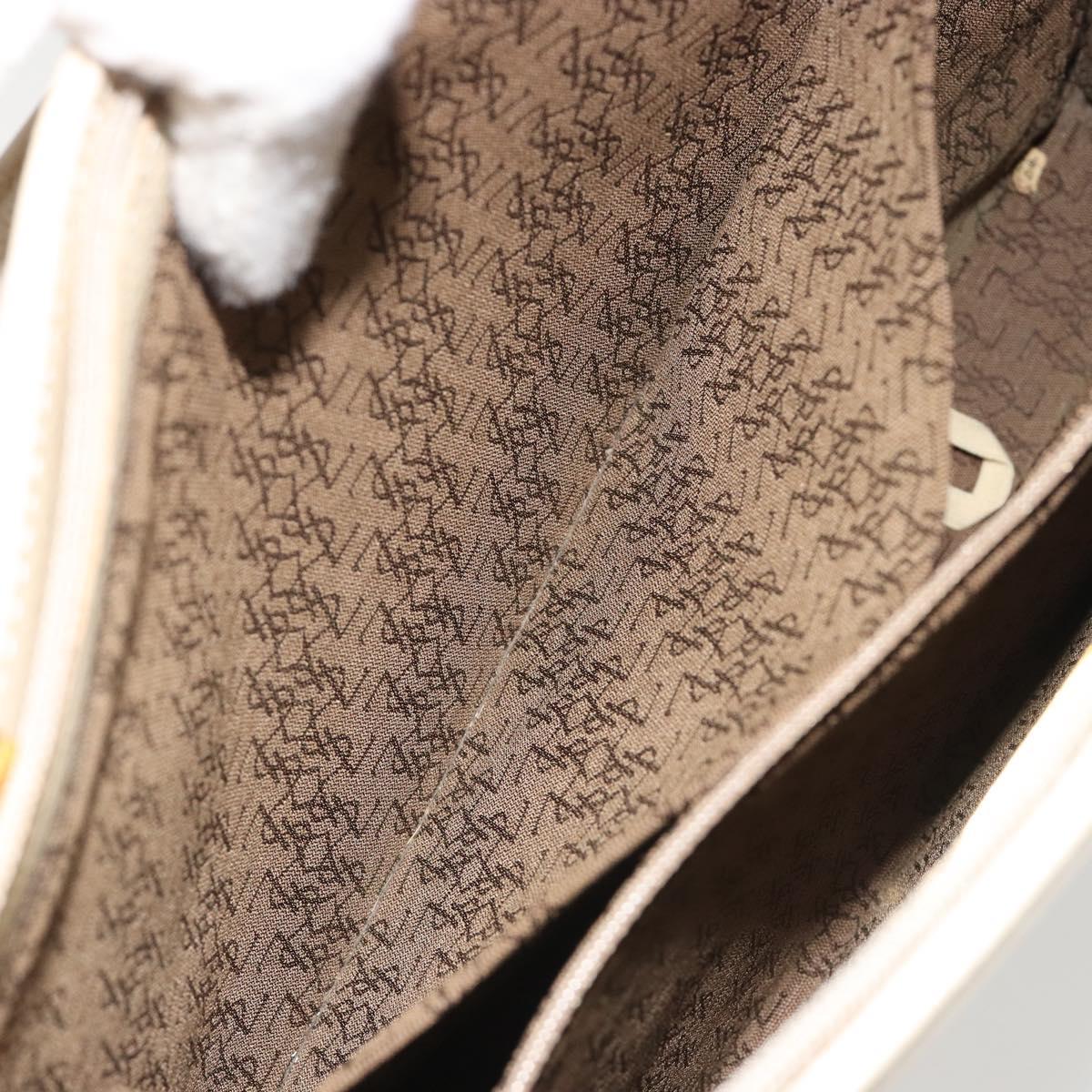 SAINT LAURENT Hand Bag Leather Gold Beige Auth gh097A