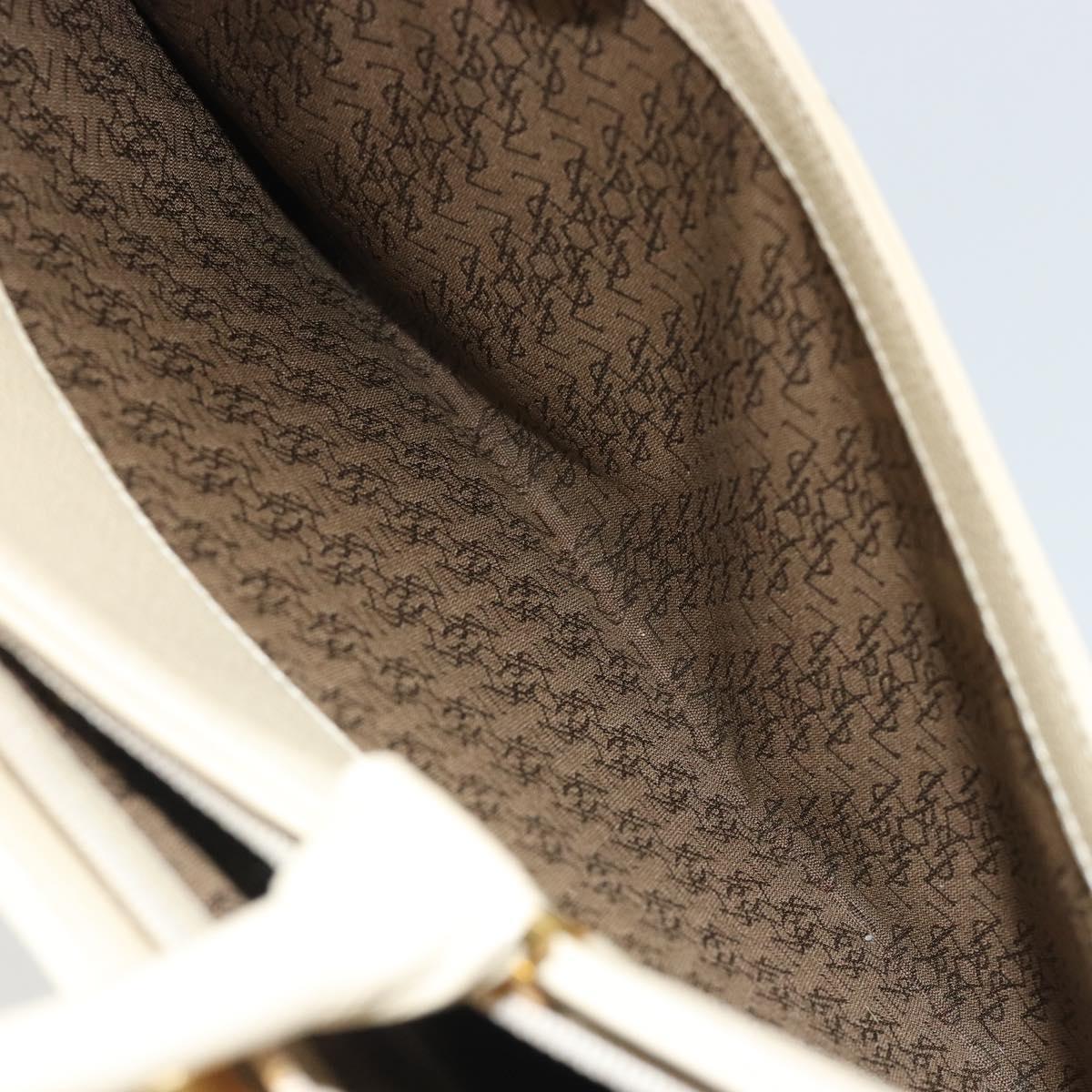 SAINT LAURENT Hand Bag Leather Gold Beige Auth gh097A