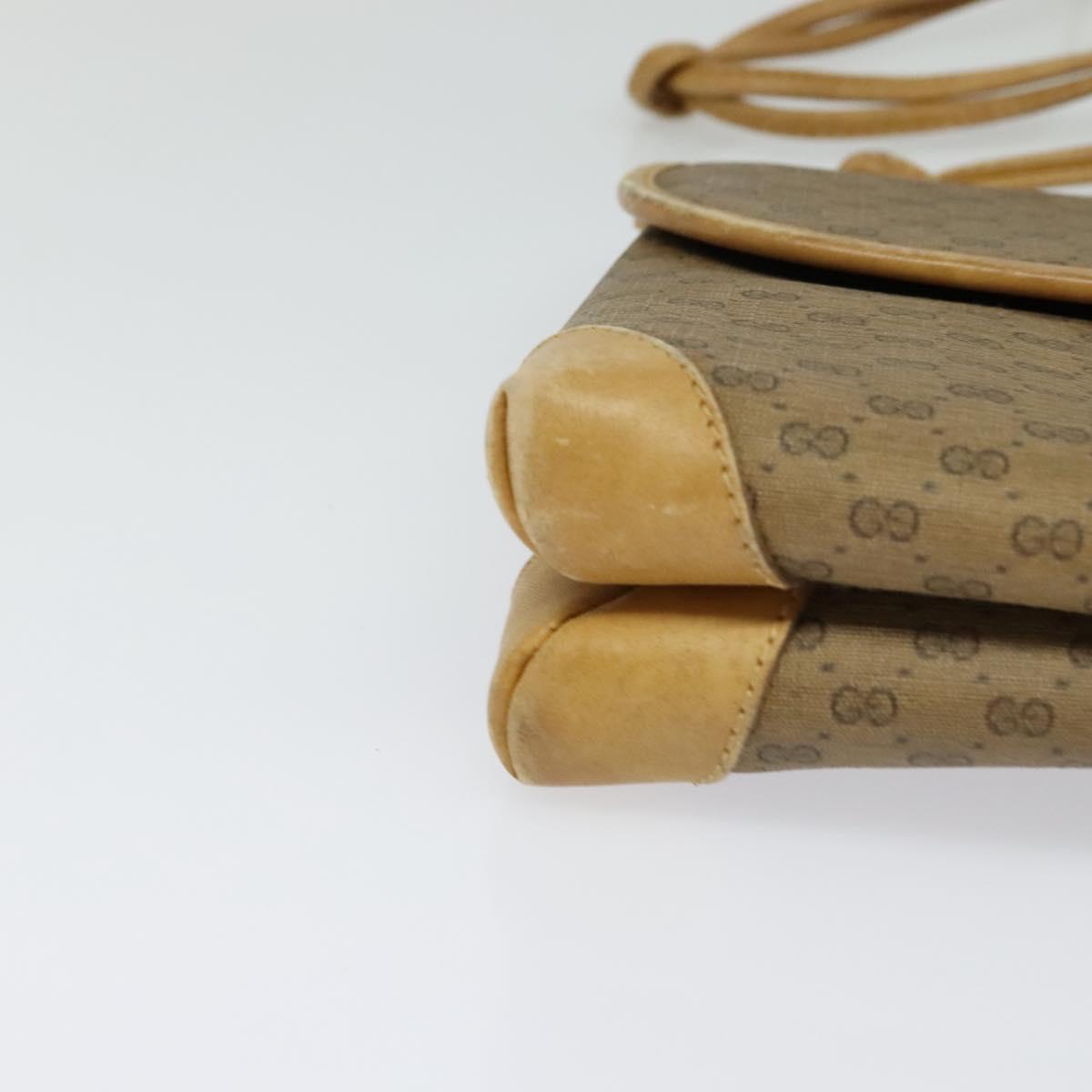 GUCCI Micro GG Supreme Shoulder Bag PVC Beige Gold 007 49 5548 Auth gh098