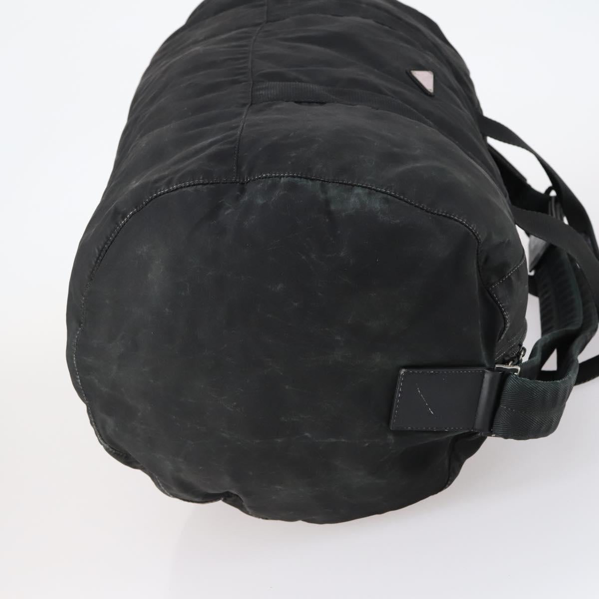 PRADA Shoulder Bag Nylon Leather 2Set Khaki Black Auth gh1001