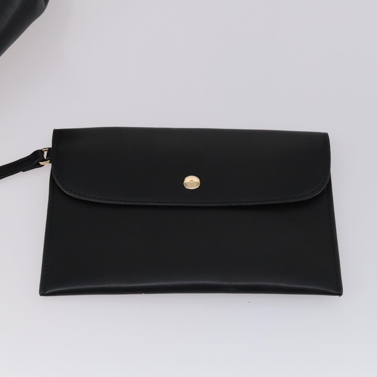 Stella MacCartney Tote Bag Leather 2Set Black Beige Auth gh1004