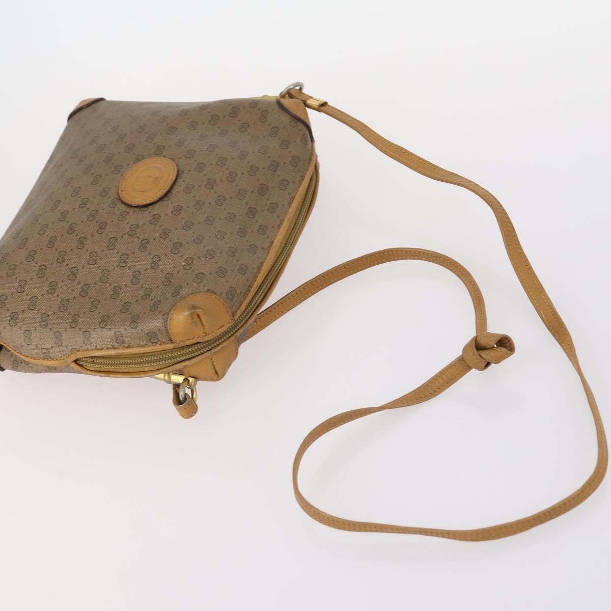 GUCCI Micro GG Supreme Shoulder Bag Canvas Leather 4Set Black Beige Auth gh1007