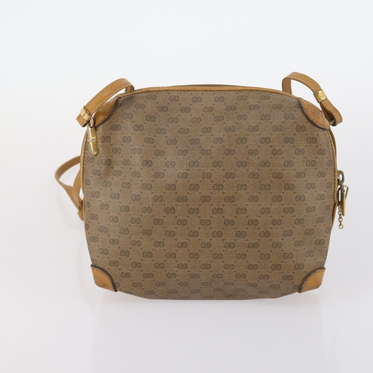 GUCCI Micro GG Supreme Shoulder Bag Canvas Leather 4Set Black Beige Auth gh1007